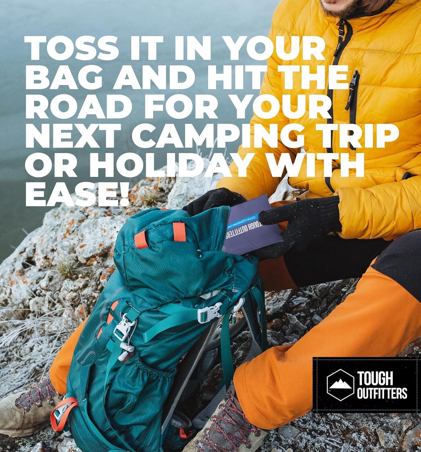 imageSleeping Bag Liner  Adult Sleep Sack ampamp Travel Sheets for Hotel  Travel Sleep Sack Camping Sleeping Bag Liners for Cold WeatherNavy Blue  No Zipper