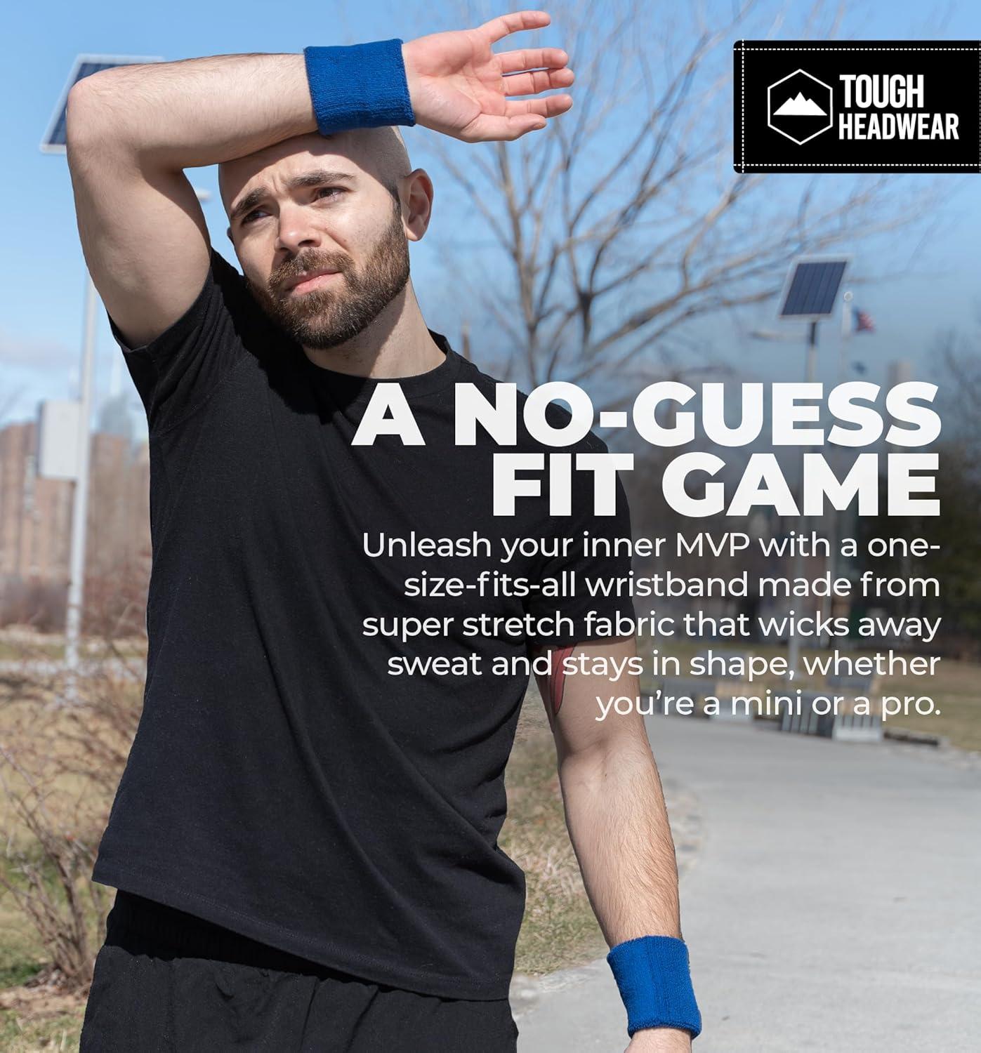 imageSports Sweatbands  Arm Bands for Wrists Sweat Absorption for Men ampamp WomenWristband  Navy