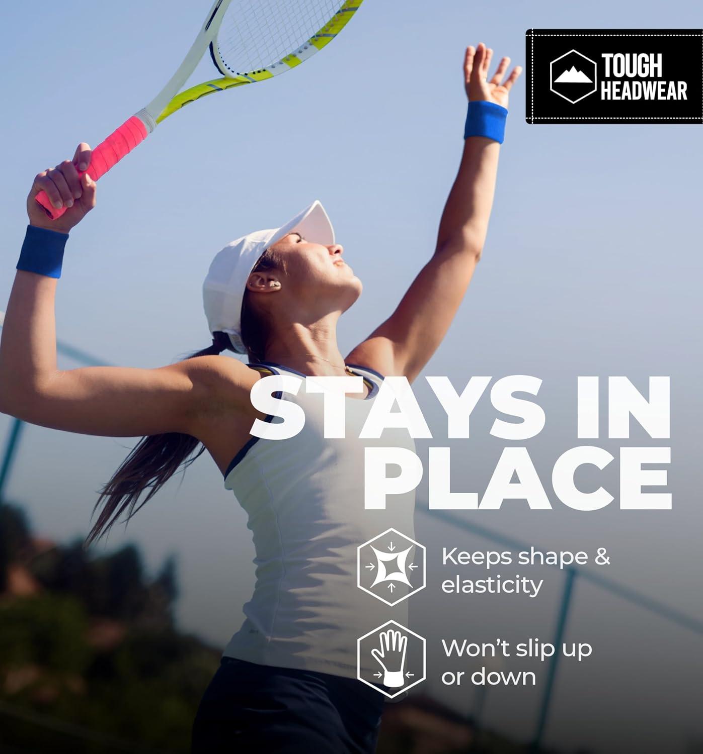 imageSports Sweatbands  Arm Bands for Wrists Sweat Absorption for Men ampamp WomenWristband  Navy