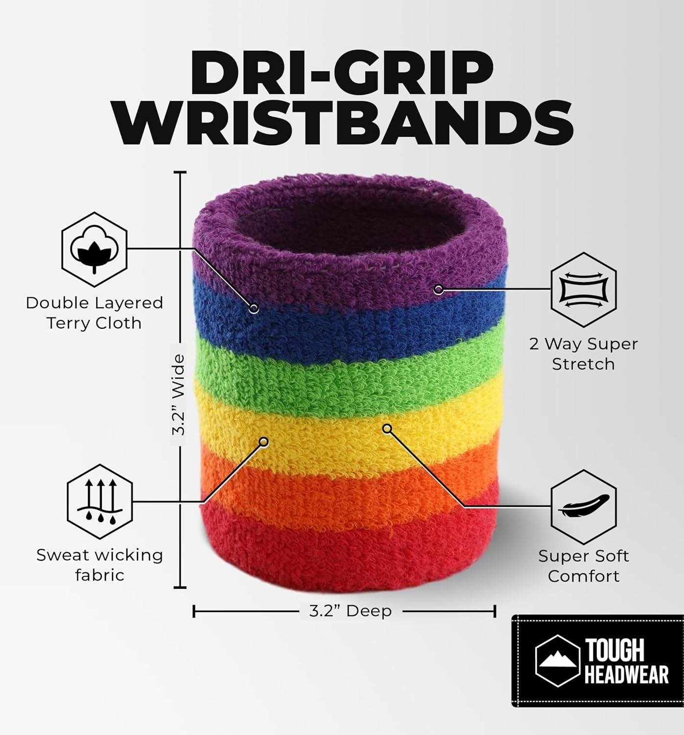 imageSports Sweatbands  Arm Bands for Wrists Sweat Absorption for Men ampamp WomenWristband  Rainbow