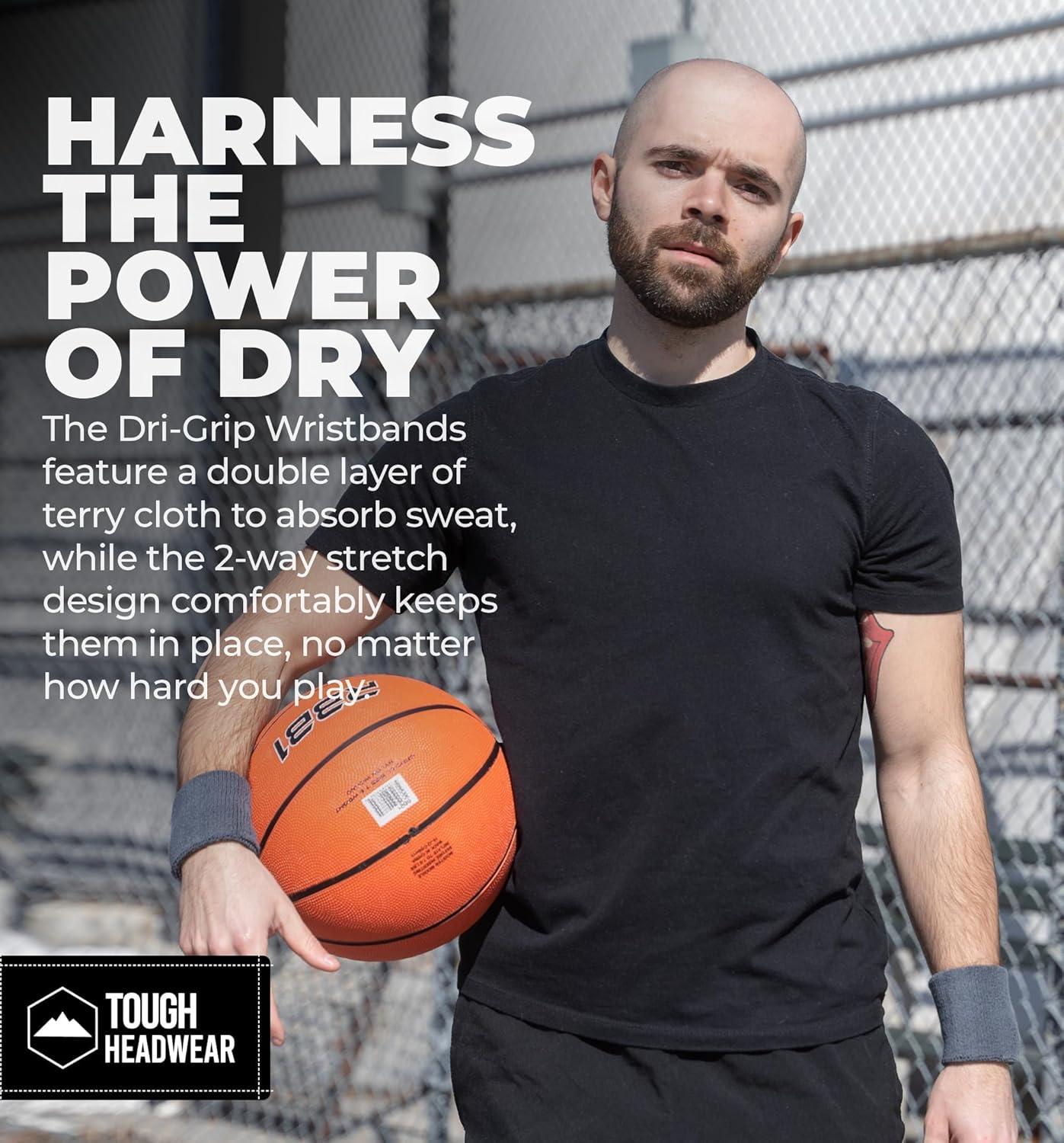 imageSports Sweatbands  Arm Bands for Wrists Sweat Absorption for Men ampamp Womendark grey