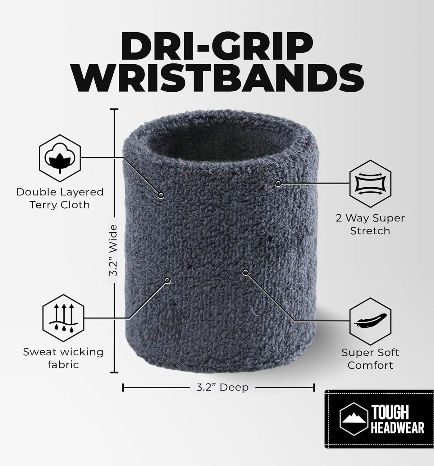 imageSports Sweatbands  Arm Bands for Wrists Sweat Absorption for Men ampamp Womendark grey