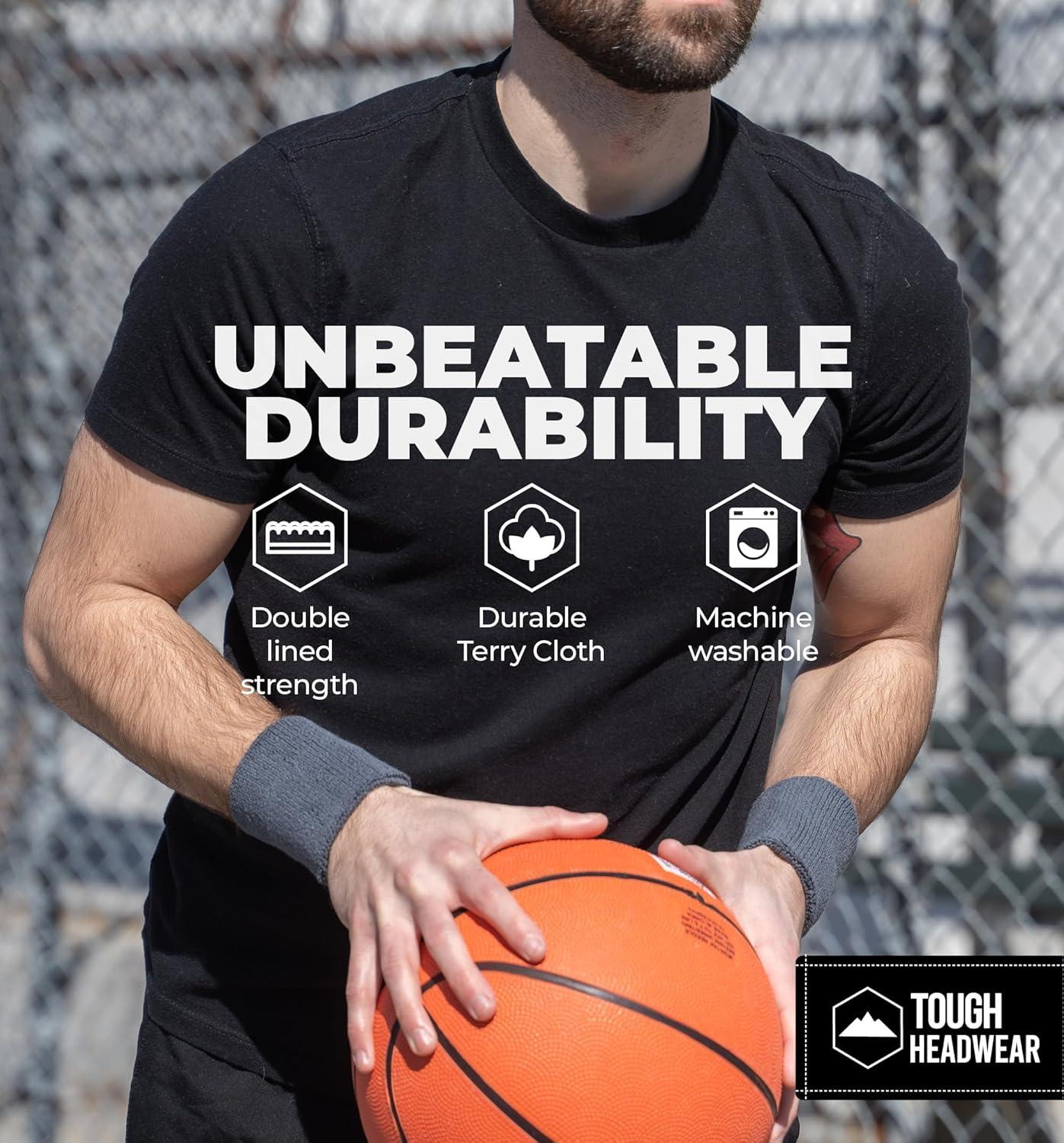 imageSports Sweatbands  Arm Bands for Wrists Sweat Absorption for Men ampamp Womendark grey