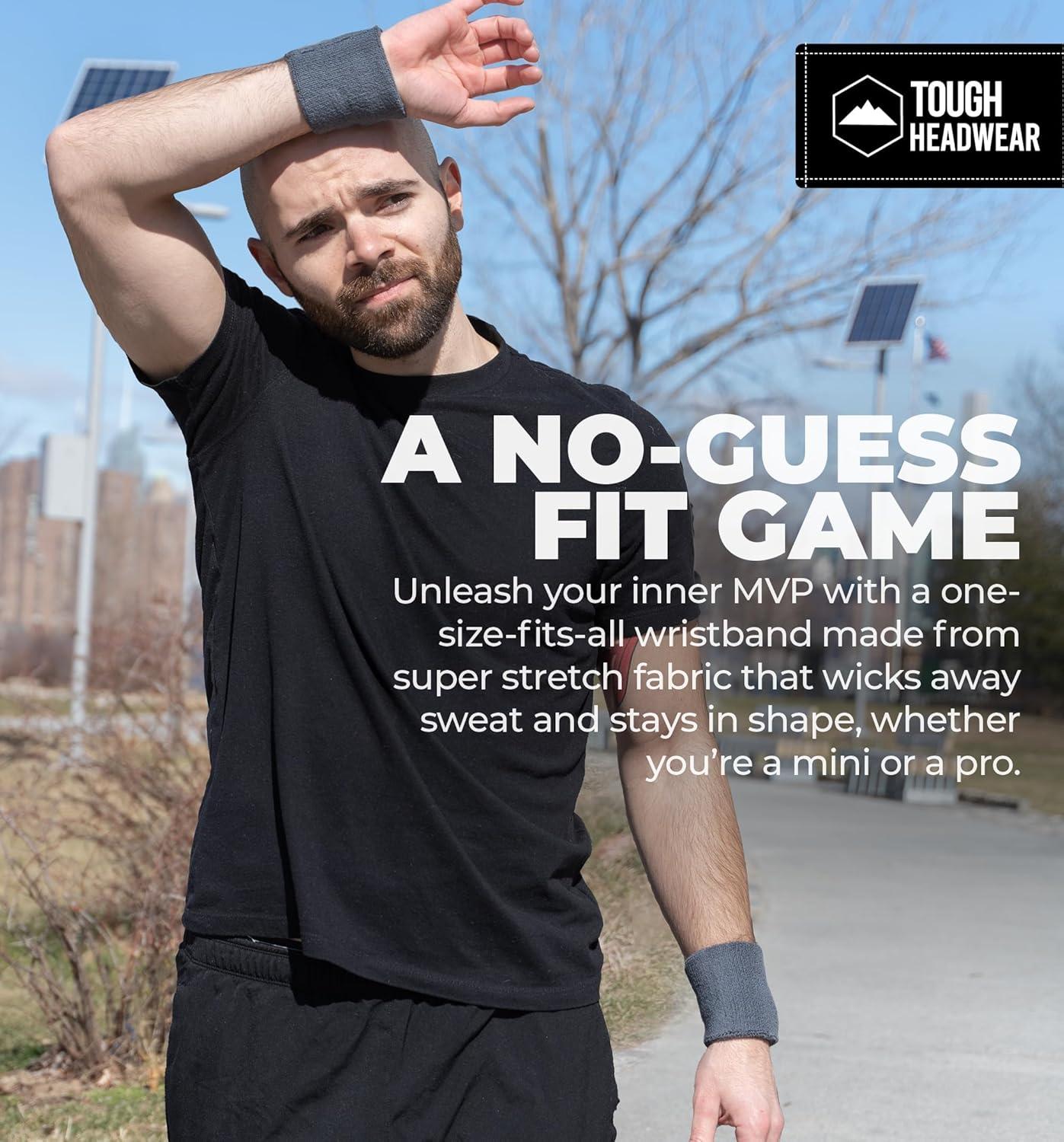 imageSports Sweatbands  Arm Bands for Wrists Sweat Absorption for Men ampamp Womendark grey