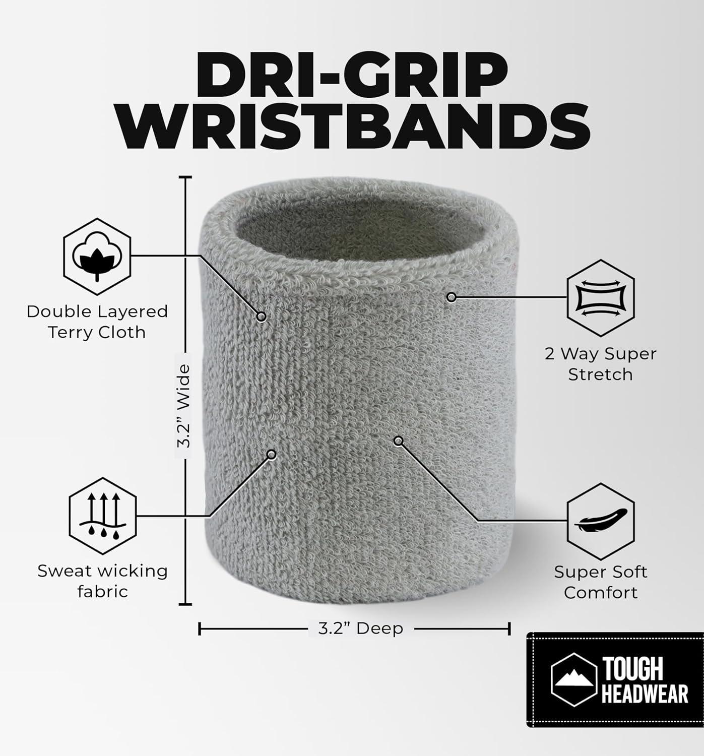 imageSports Sweatbands  Arm Bands for Wrists Sweat Absorption for Men ampamp Womenlight grey