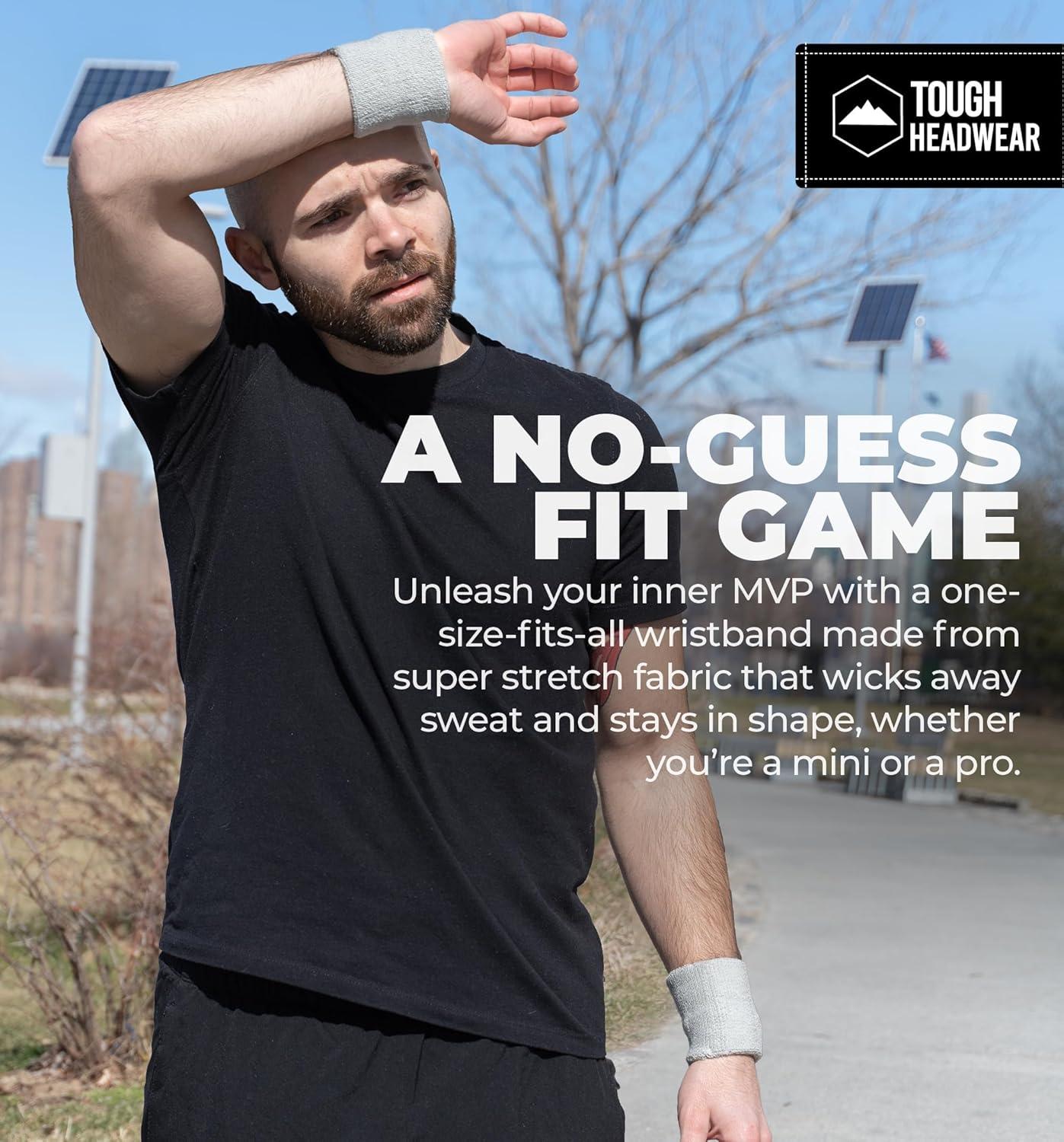 imageSports Sweatbands  Arm Bands for Wrists Sweat Absorption for Men ampamp Womenlight grey