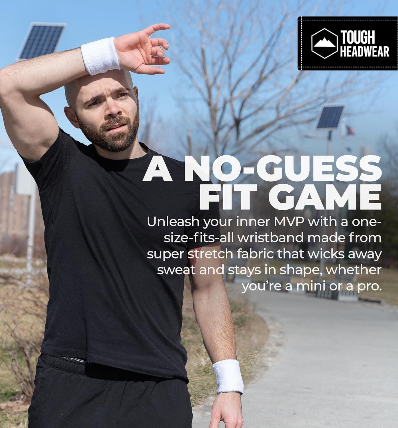 imageSports Sweatbands  Arm Bands for Wrists Sweat Absorption for Men ampamp Womenwhite