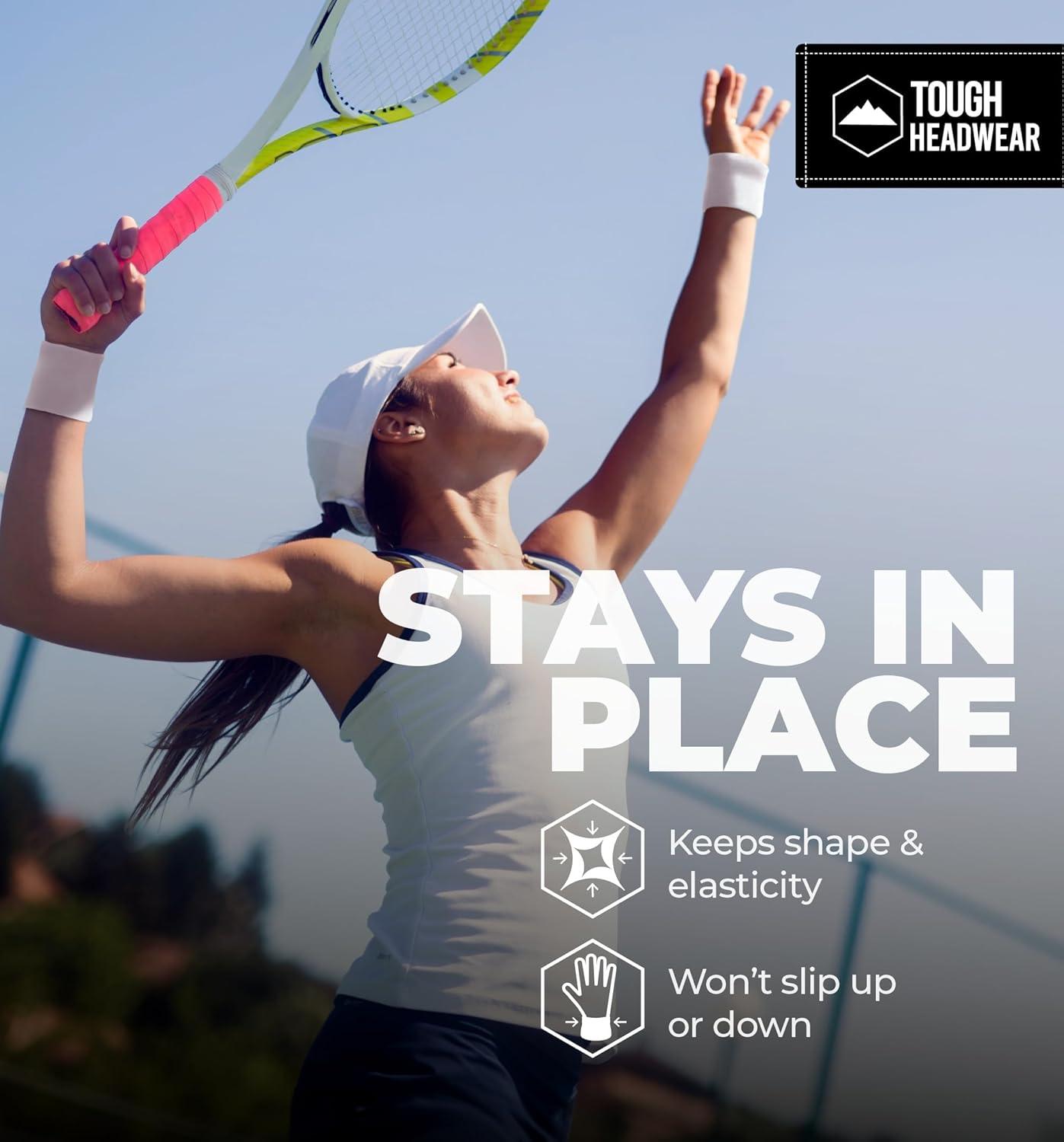 imageSports Sweatbands  Arm Bands for Wrists Sweat Absorption for Men ampamp Womenwhite