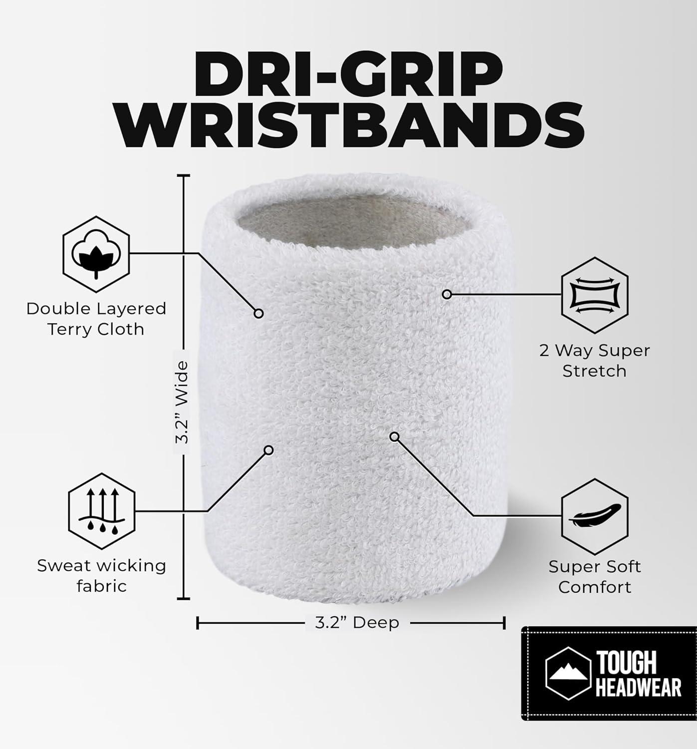 imageSports Sweatbands  Arm Bands for Wrists Sweat Absorption for Men ampamp Womenwhite