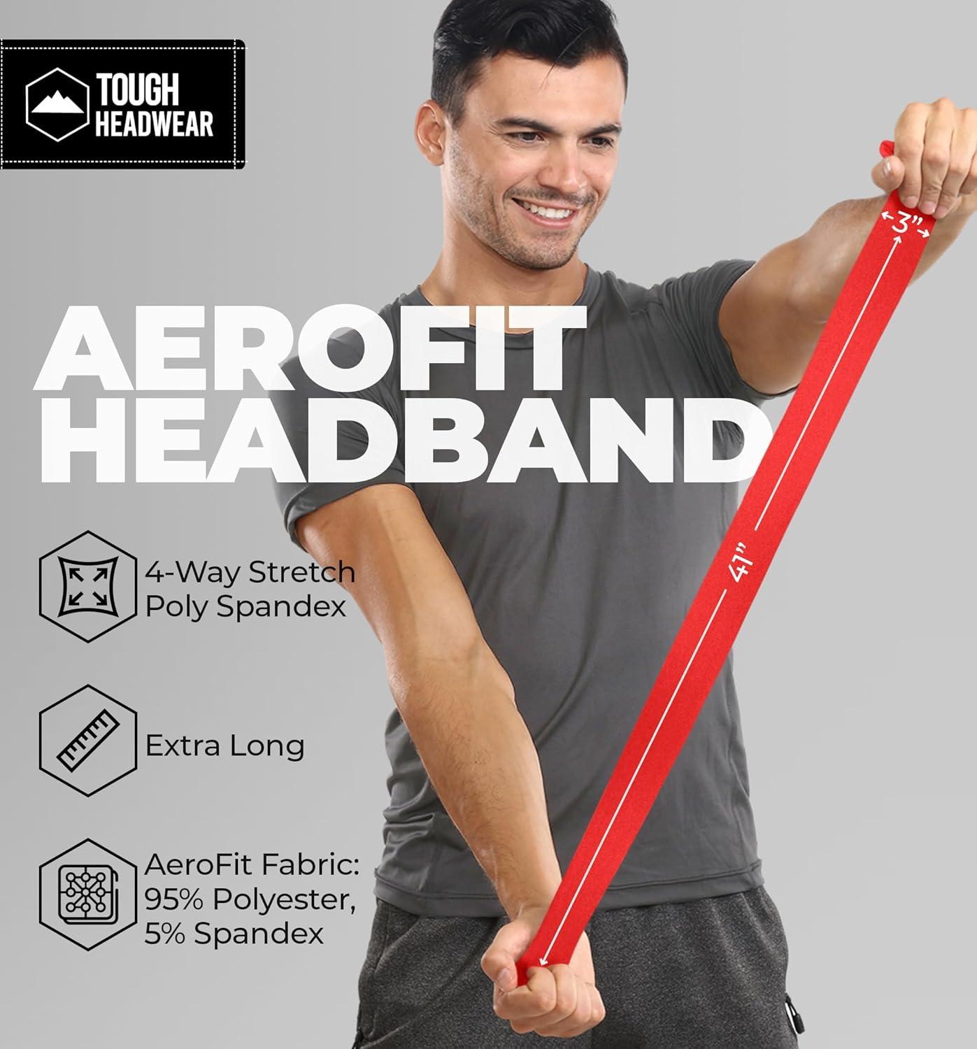 imageTie Headband for Men Tennis Headband for WomenSweat Band for Workout Head Tie for Running Football BasketballAthleticsRed