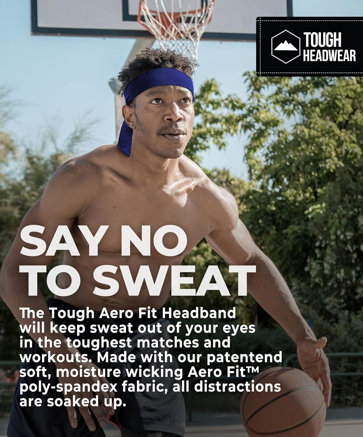 imageTie Headband for Men Tennis Headband for WomenSweat Band for Workout Head Tie for Running Football BasketballAthleticsRoyal Blue