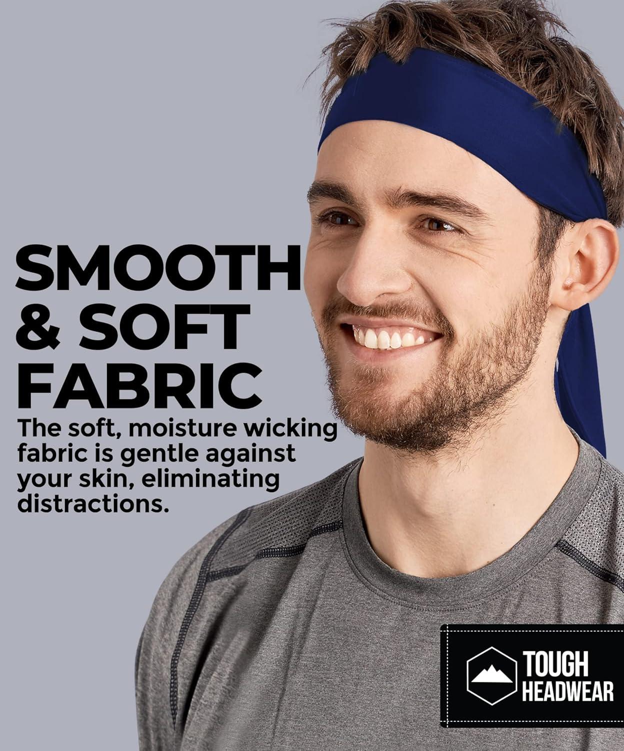 imageTie Headband for Men Tennis Headband for WomenSweat Band for Workout Head Tie for Running Football BasketballAthleticsRoyal Blue