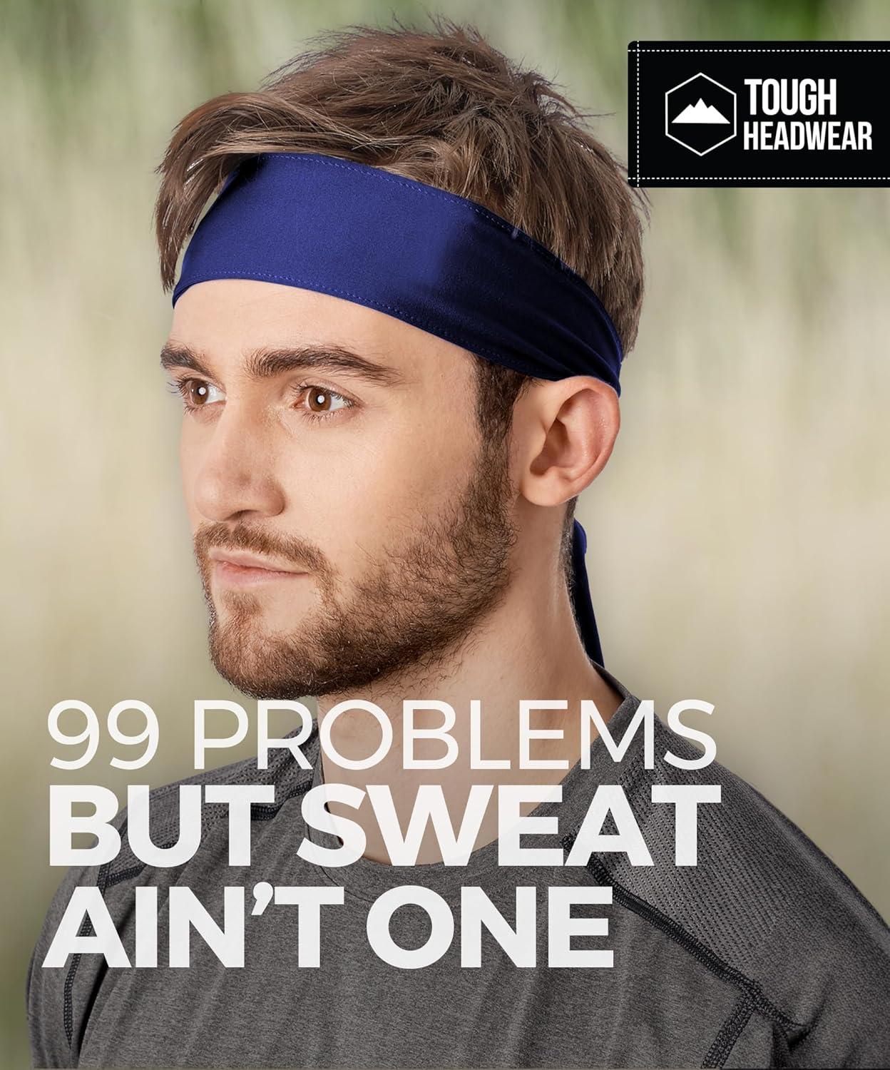 imageTie Headband for Men Tennis Headband for WomenSweat Band for Workout Head Tie for Running Football BasketballAthleticsRoyal Blue