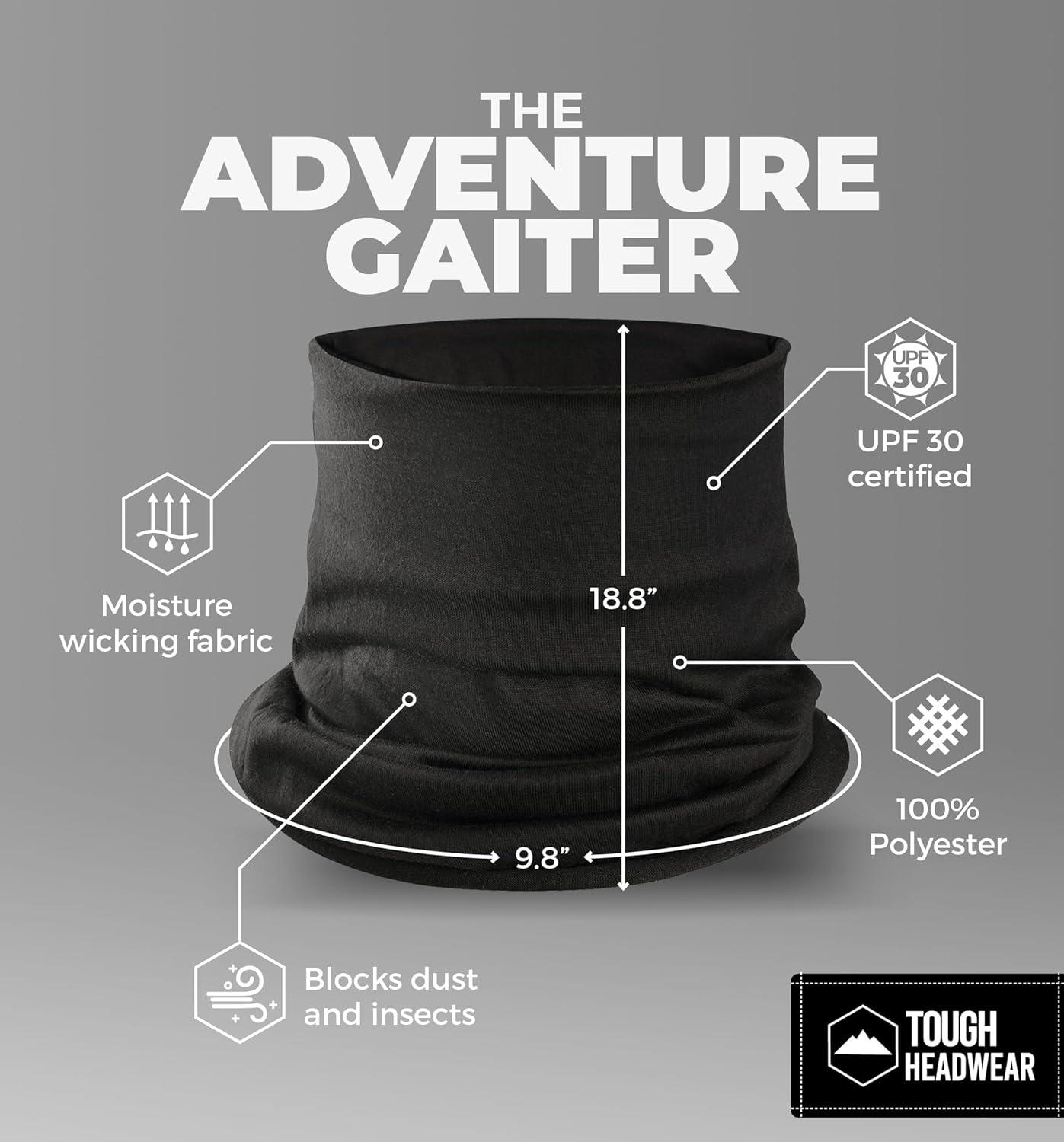 imageTough Headband Neck Gaiter Mask for Men ampamp Women  Neck Gaiter Face Mask ampamp Dust Protection wUV for Fishing Running ampamp HikingMidnight Black