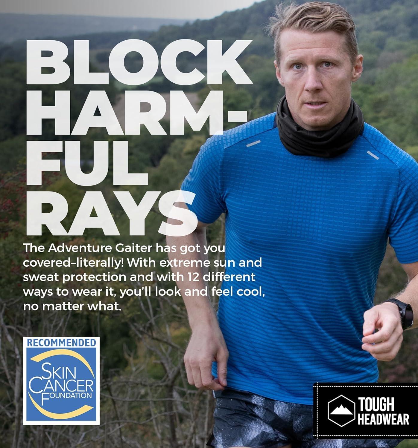 imageTough Headband Neck Gaiter Mask for Men ampamp Women  Neck Gaiter Face Mask ampamp Dust Protection wUV for Fishing Running ampamp HikingMidnight Black