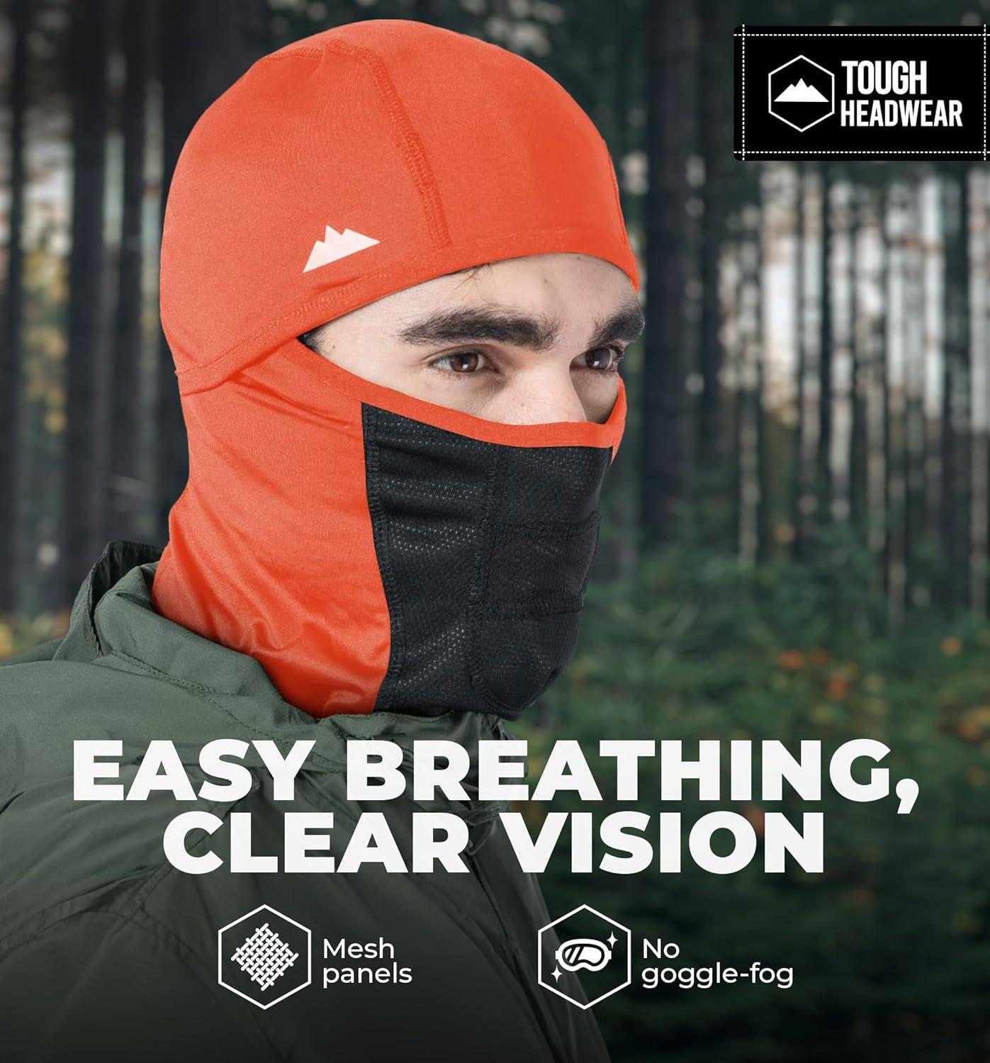 imageTough Headwear Camo Face Mask  Balaclava Ski Masks for Men  Hunting Head Cover Duck Hunting Facemask for Cold WeatherOrange