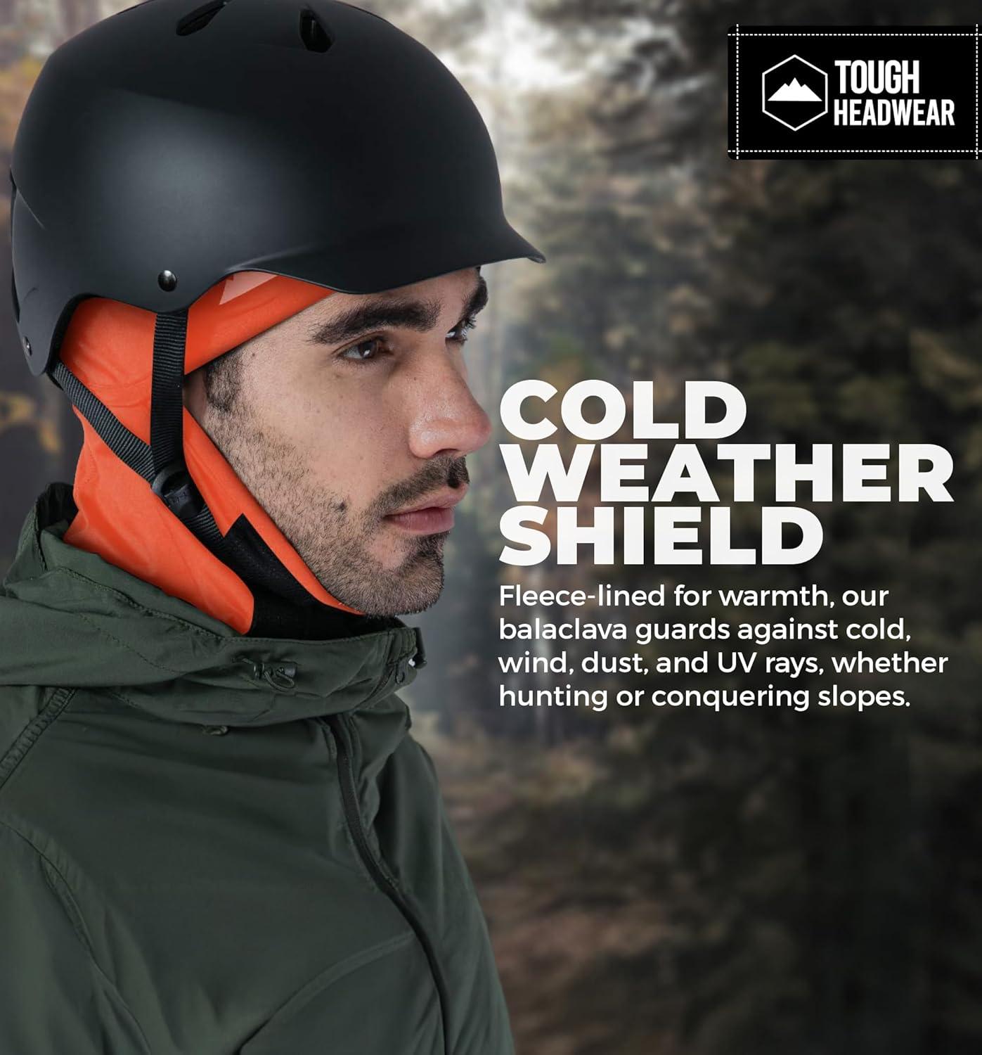 imageTough Headwear Camo Face Mask  Balaclava Ski Masks for Men  Hunting Head Cover Duck Hunting Facemask for Cold WeatherOrange