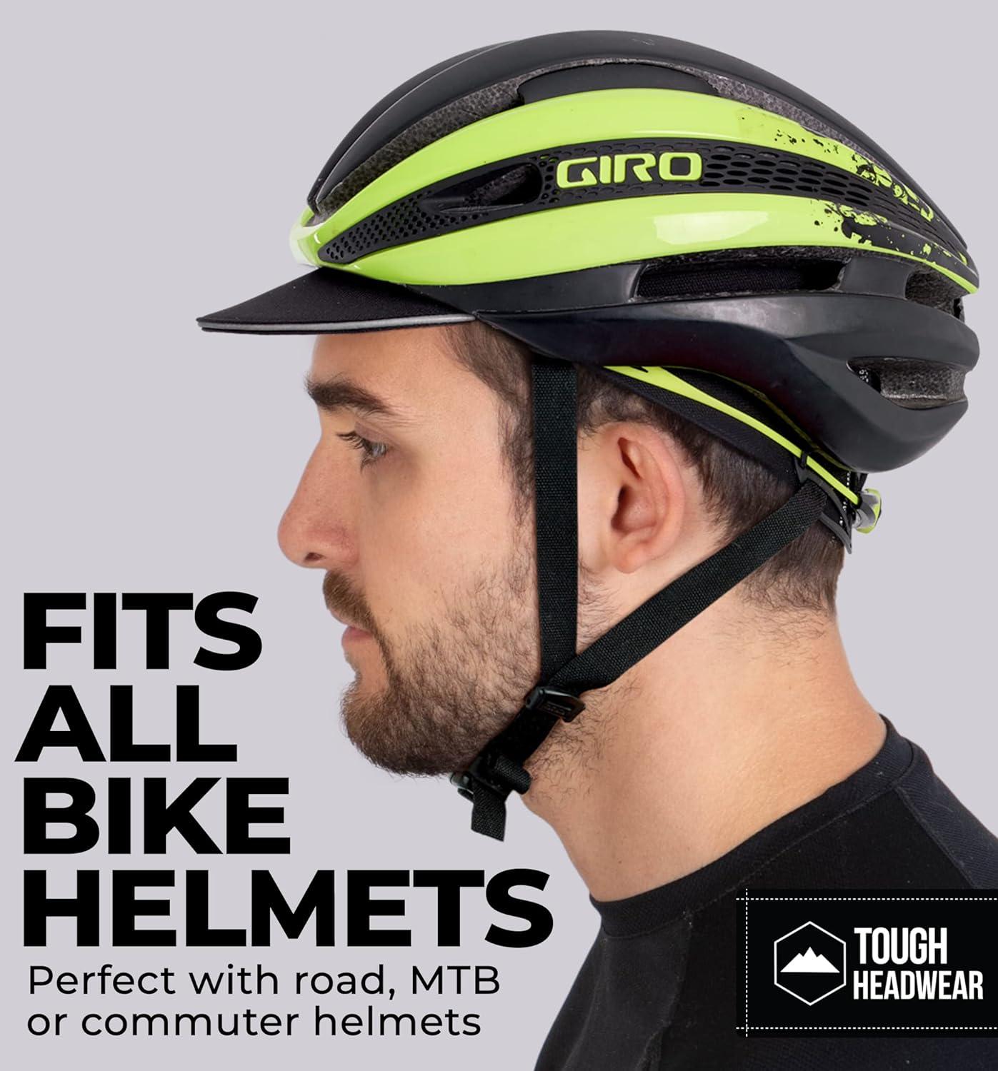 imageTough Headwear Cycling Cap  Cycling Hat  Helmet Liner  Helmet Brim  Bike Cap  Bike Hat  Brim for Bike HelmetBlack