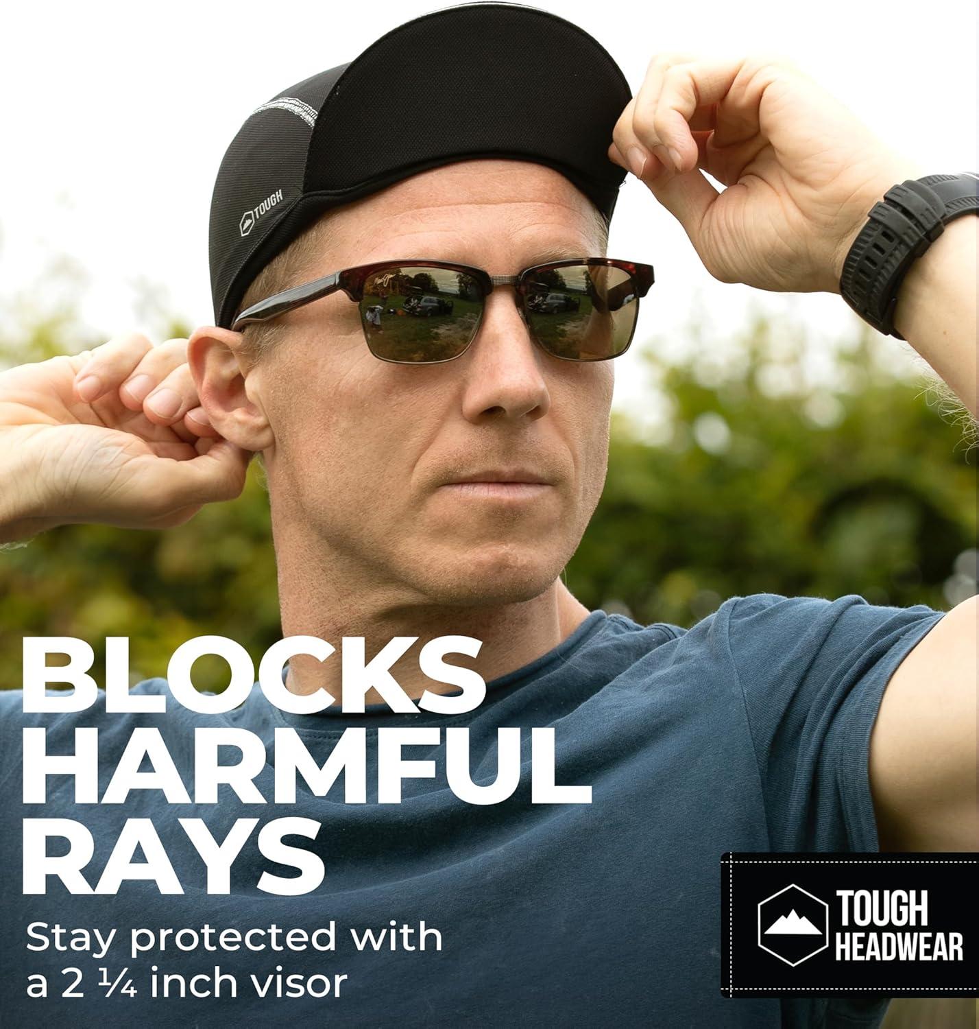 imageTough Headwear Cycling Cap  Cycling Hat  Helmet Liner  Helmet Brim  Bike Cap  Bike Hat  Brim for Bike HelmetBlack