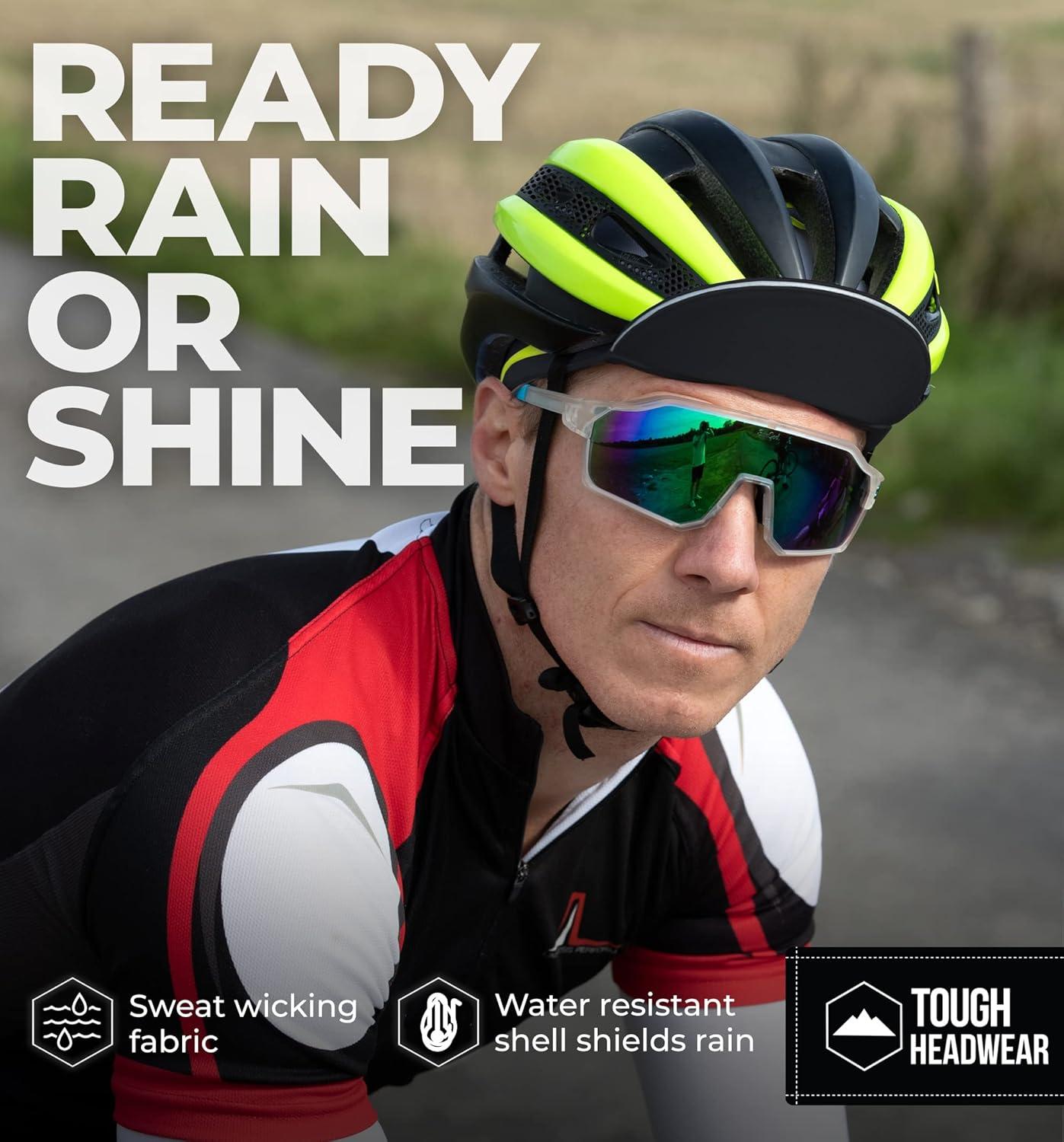 imageTough Headwear Cycling Cap  Cycling Hat  Helmet Liner  Helmet Brim  Bike Cap  Bike Hat  Brim for Bike HelmetBlack