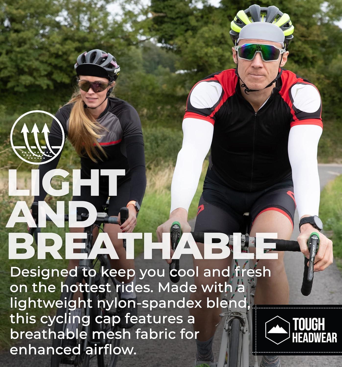 imageTough Headwear Cycling Cap  Cycling Hat  Helmet Liner  Helmet Brim  Bike Cap  Bike Hat  Brim for Bike HelmetBlack