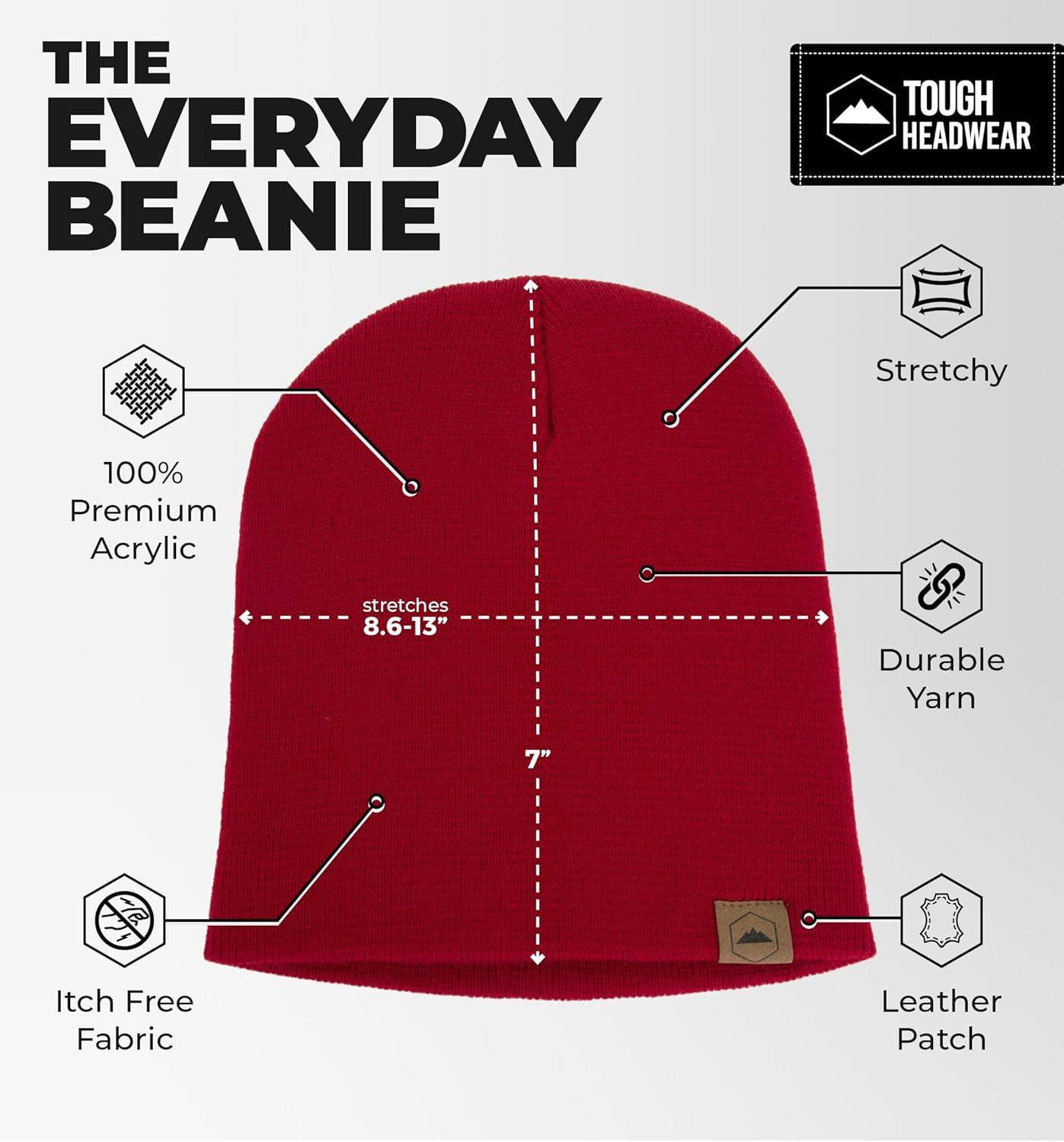 imageTough Headwear Daily Knit Beanie  Beanies Hats for Men  Winter Hats for Men ampamp Women  Warm Knitted Hats for Cold WeatherMaroon