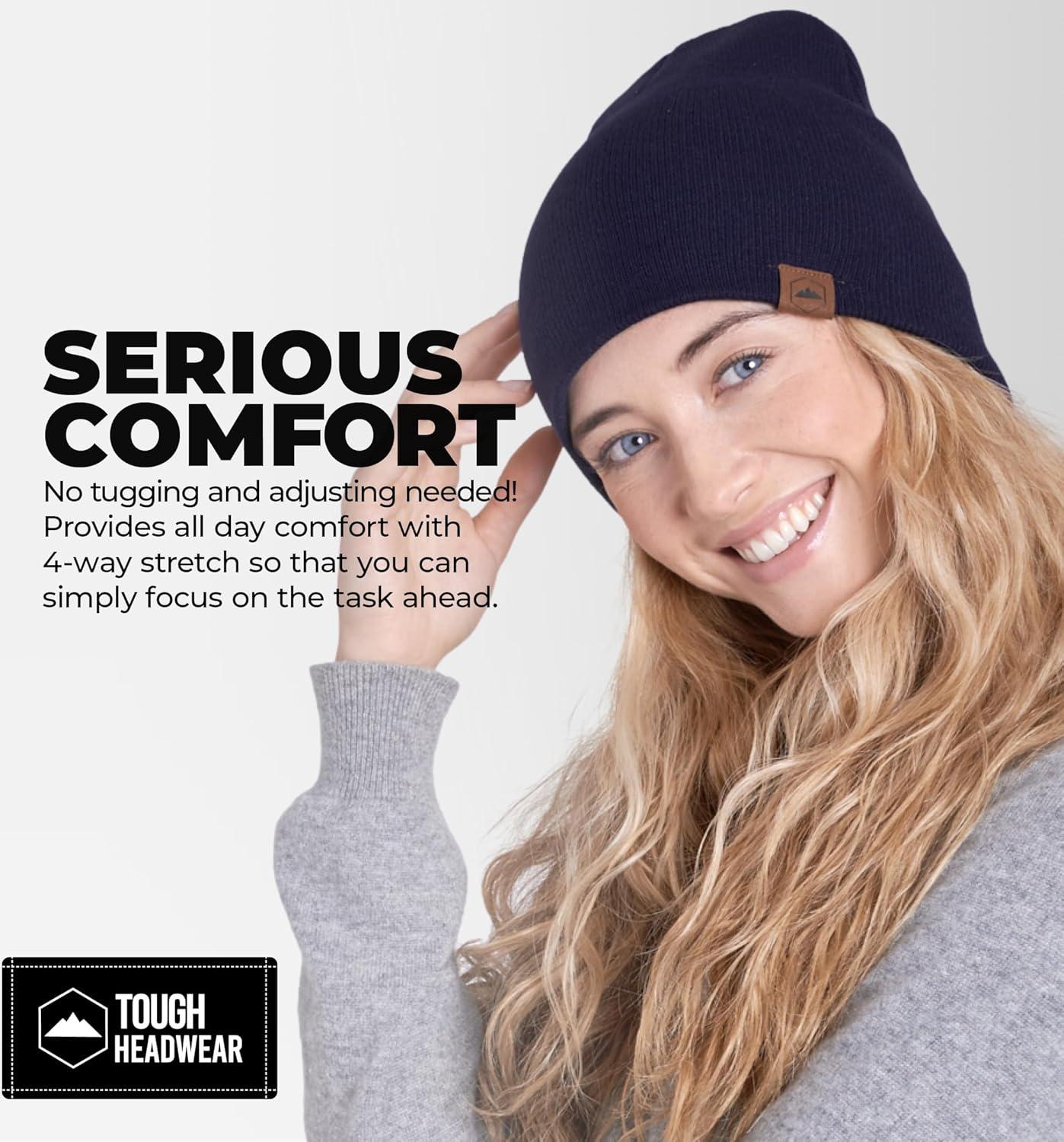 imageTough Headwear Daily Knit Beanie  Beanies Hats for Men  Winter Hats for Men ampamp Women  Warm Knitted Hats for Cold WeatherNavy Blue