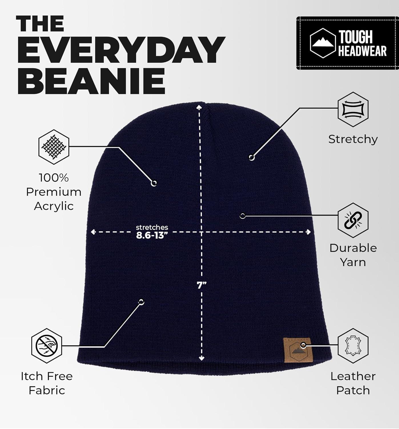 imageTough Headwear Daily Knit Beanie  Beanies Hats for Men  Winter Hats for Men ampamp Women  Warm Knitted Hats for Cold WeatherNavy Blue