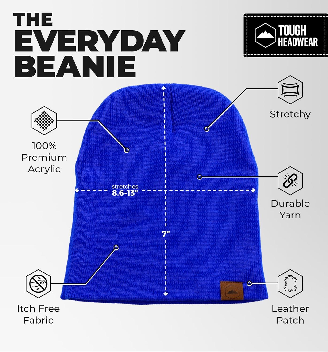 imageTough Headwear Daily Knit Beanie  Beanies Hats for Men  Winter Hats for Men ampamp Women  Warm Knitted Hats for Cold WeatherRoyal Blue
