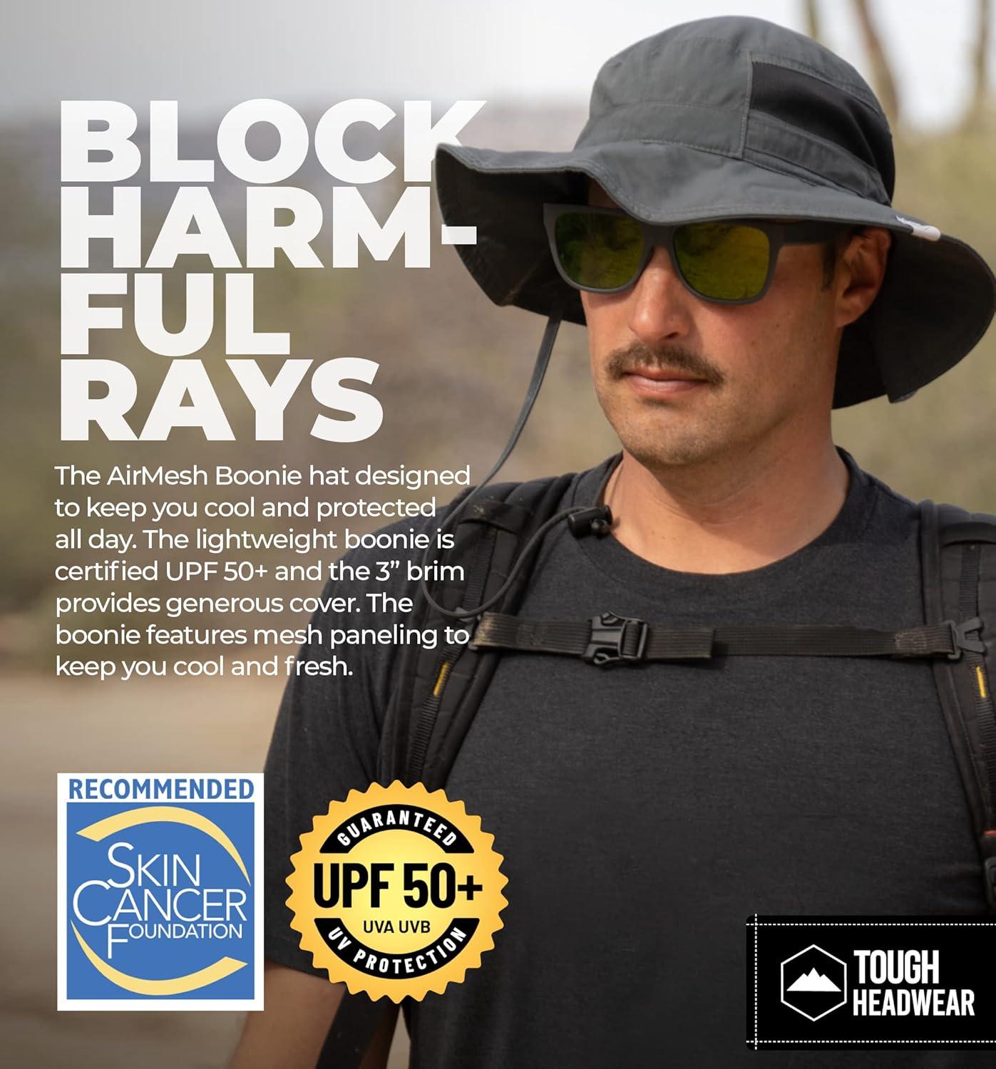 imageTough Headwear Fishing Hat  Boonie Hat for Men ampamp Women  Beach Camping Gardening ampamp Outdoor UseDark Gray