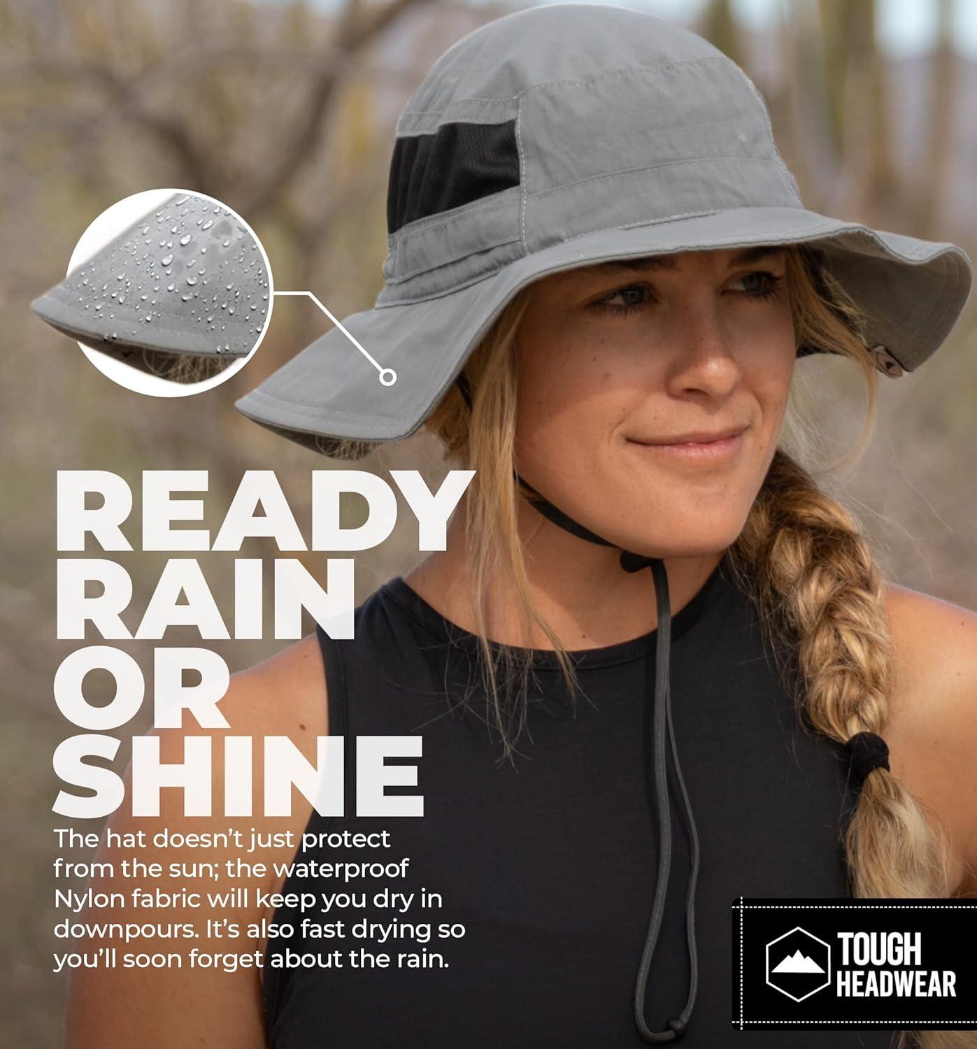 imageTough Headwear Fishing Hat  Boonie Hat for Men ampamp Women  Beach Camping Gardening ampamp Outdoor UseLight Gray