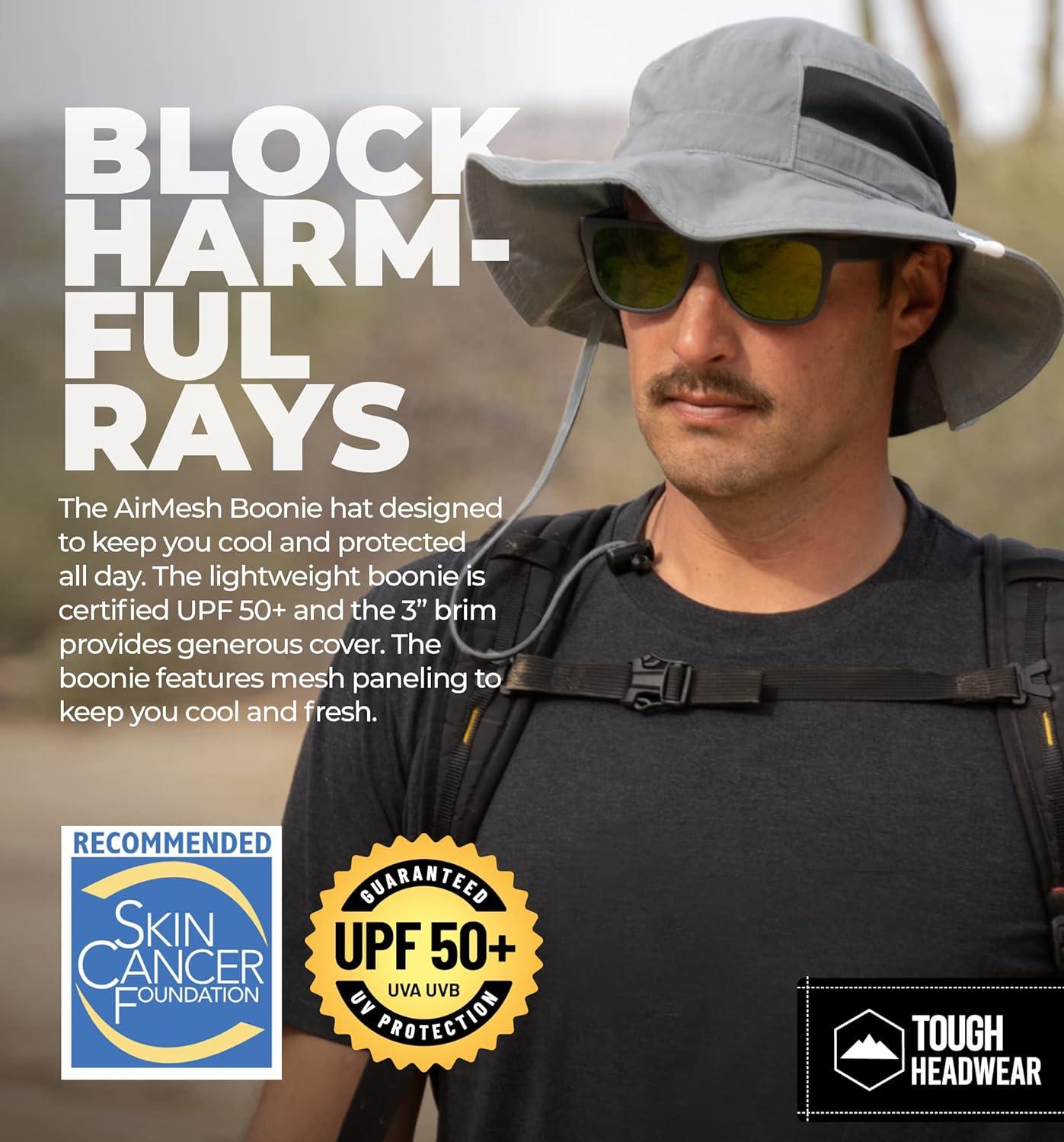 imageTough Headwear Fishing Hat  Boonie Hat for Men ampamp Women  Beach Camping Gardening ampamp Outdoor UseLight Gray