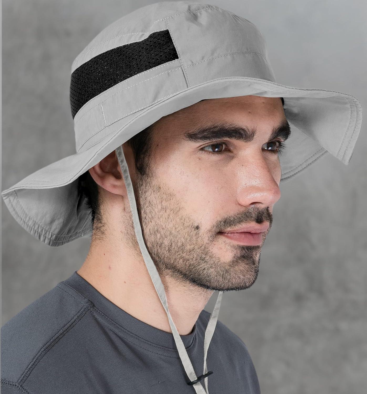 imageTough Headwear Fishing Hat  Boonie Hat for Men ampamp Women  Beach Camping Gardening ampamp Outdoor UseLight Gray