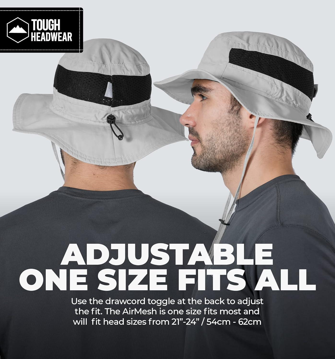 imageTough Headwear Fishing Hat  Boonie Hat for Men ampamp Women  Beach Camping Gardening ampamp Outdoor UseLight Gray