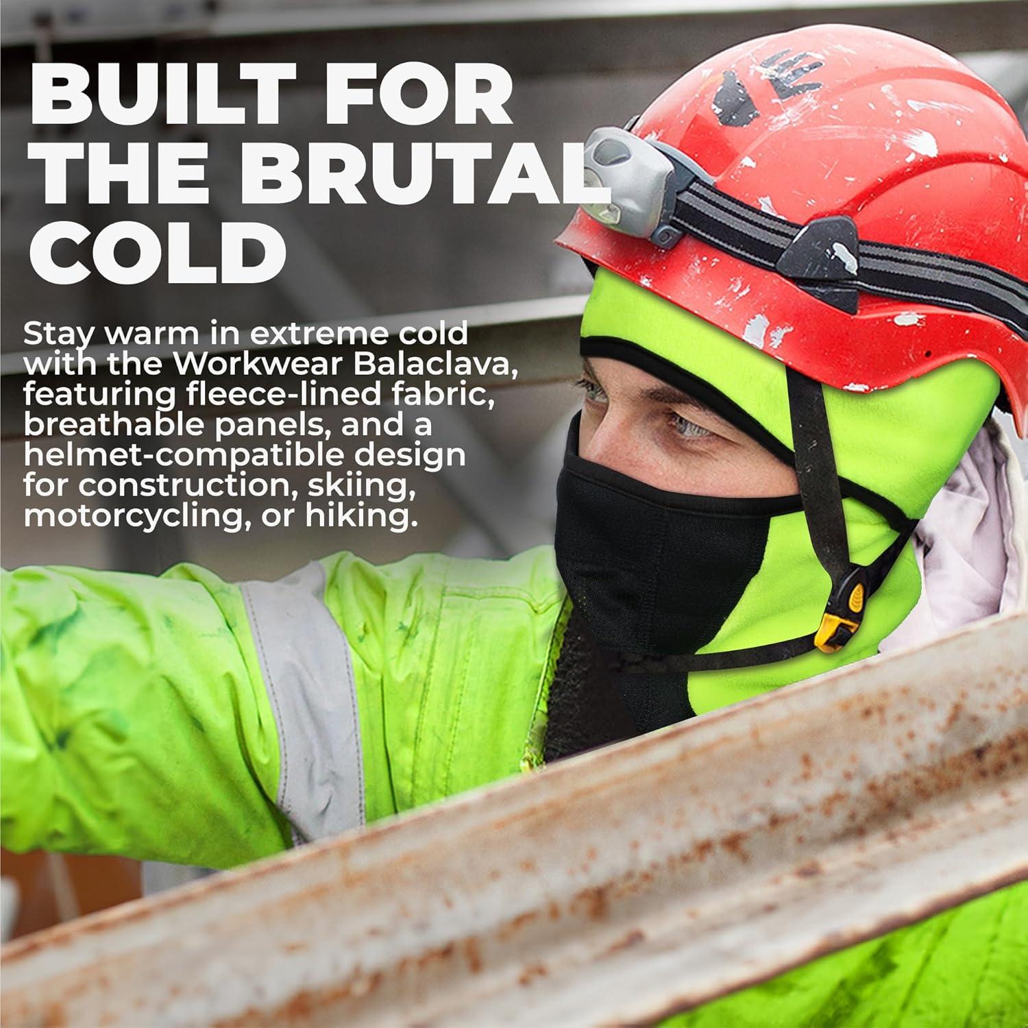 imageTough Headwear Full Face Mask for Cold WeatherMens Balaclava Face Warmer Winter Fleece Ski Masks Motorcycle ampamp ConstructionHiviz Yellow