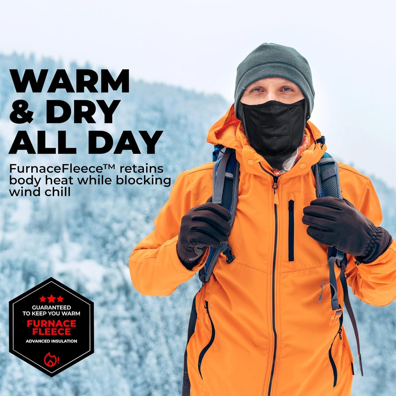 imageTough Headwear Half Ski Mask for Men ampamp Women Winter Face Mask for Cold Weather Half Balaclava Neck Gaiter Neck WarmerGray