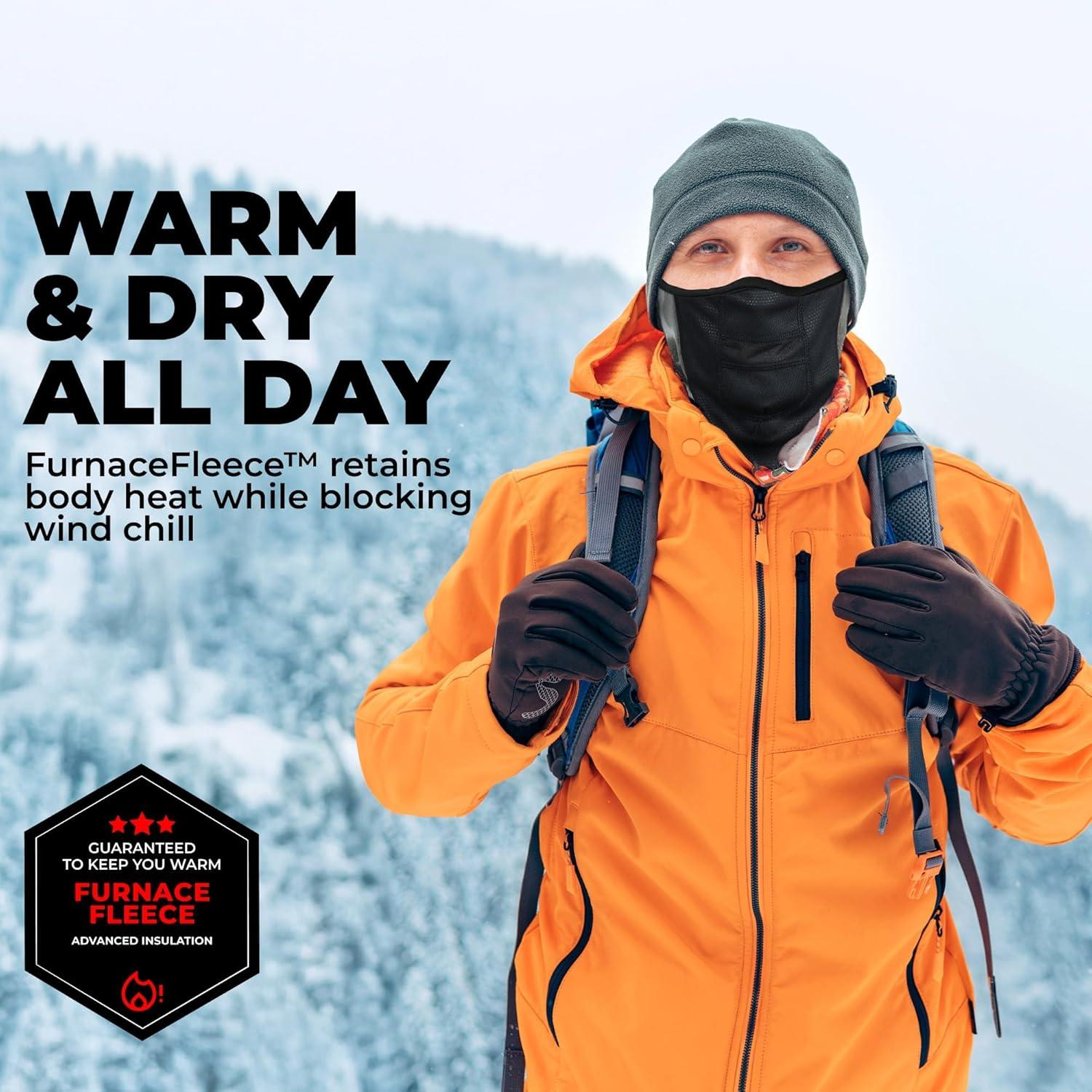 imageTough Headwear Half Ski Mask for Men ampamp Women Winter Face Mask for Cold Weather Half Balaclava Neck Gaiter Neck WarmerGreen Camouflage