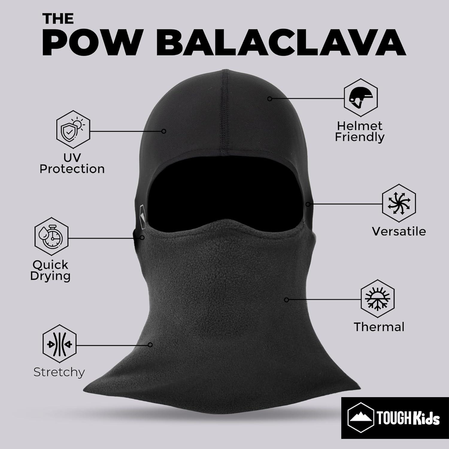 imageTough Headwear Kids Balaclava Ski Mask  Kids Ski Neck Gaiter ampamp Toddler Fleece Neck Warmer wHelmet Liner HoodPink