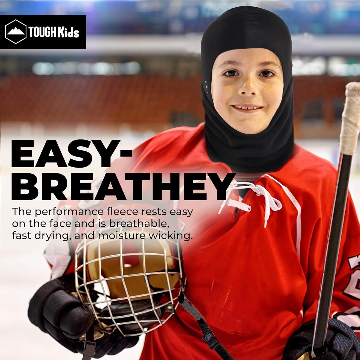 imageTough Headwear Kids Balaclava Ski Mask  Kids Ski Neck Gaiter ampamp Toddler Fleece Neck Warmer wHelmet Liner HoodPink