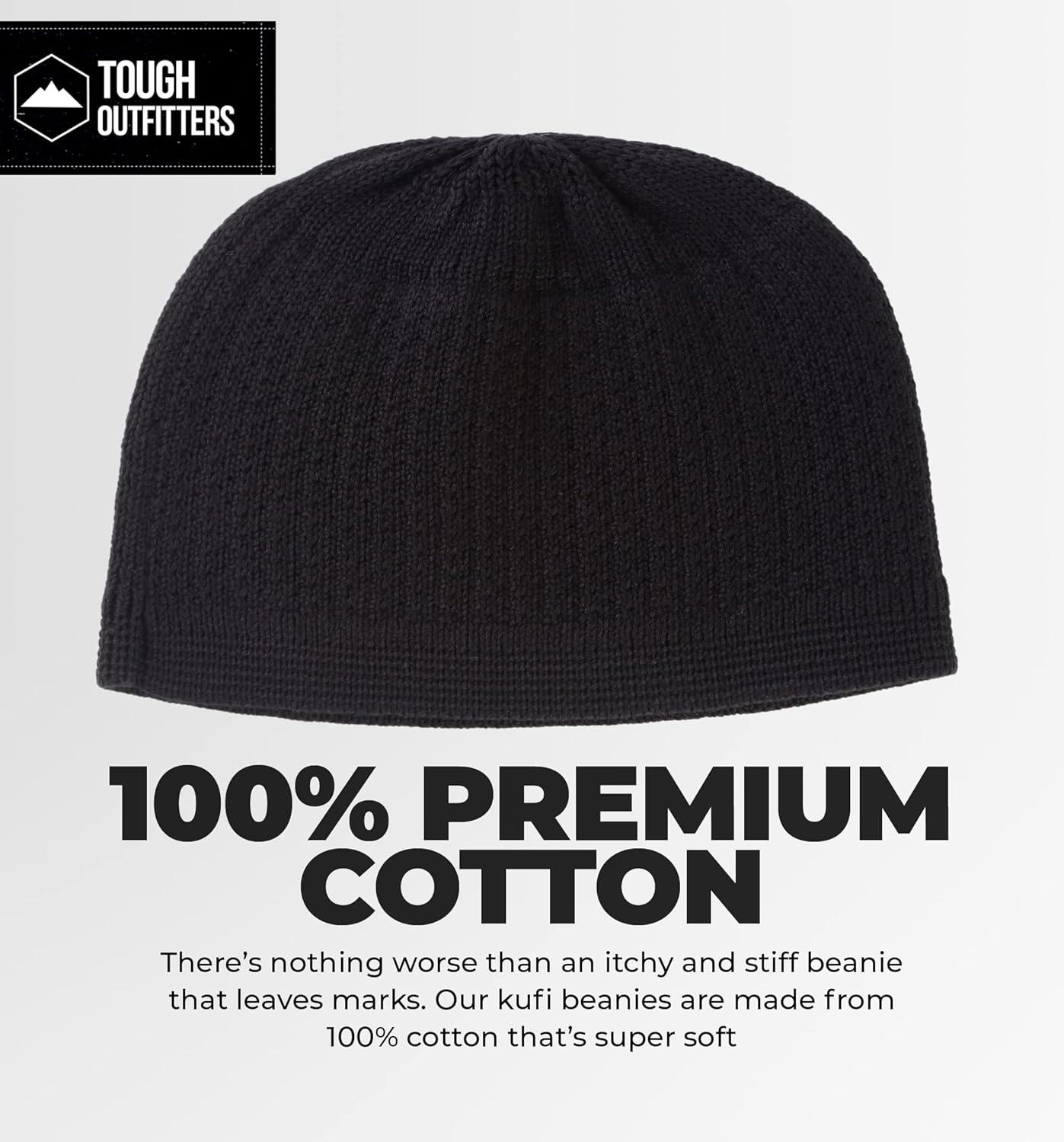 imageTough Headwear Kufi Hat  Kufi Hats for Men Muslim Turkish Kufi CapBlack Full