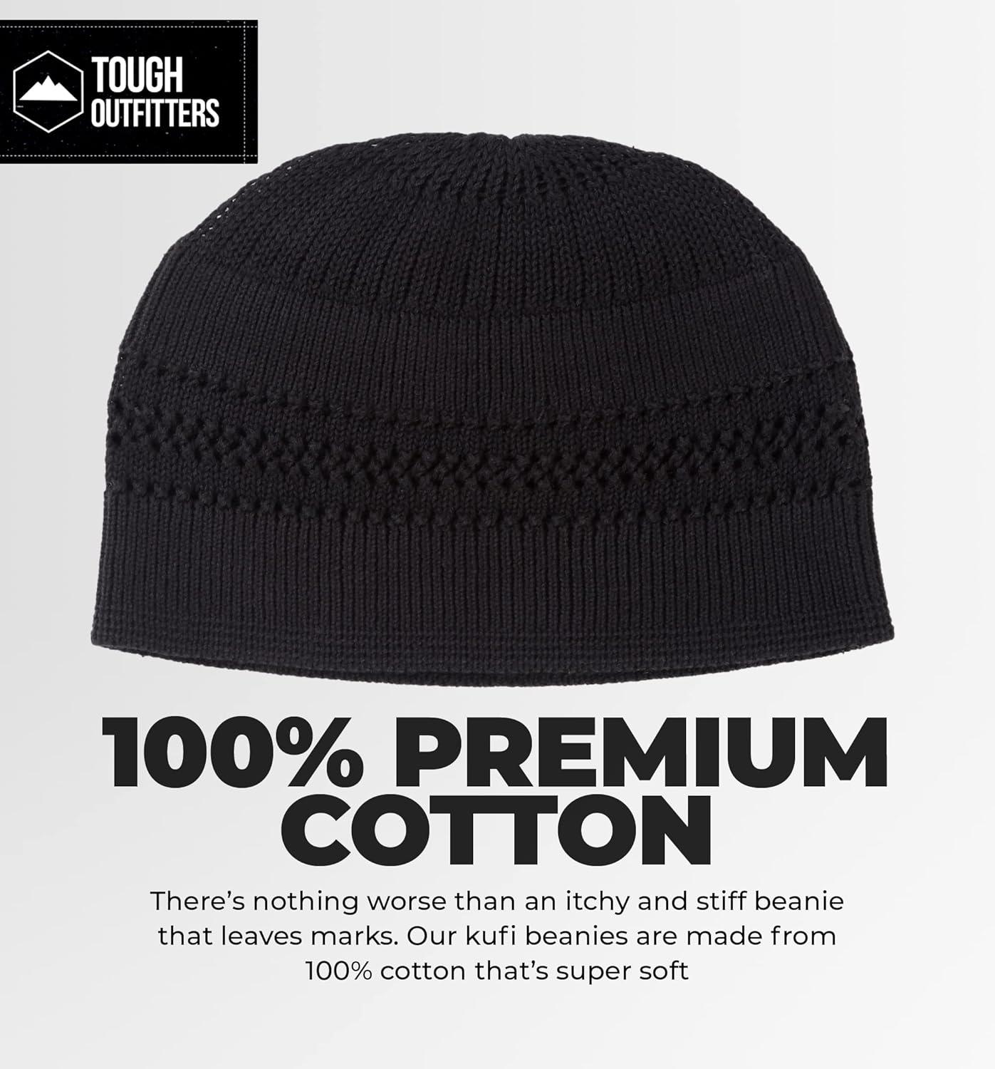 imageTough Headwear Kufi Hat  Kufi Hats for Men Muslim Turkish Kufi CapBlack Lattice