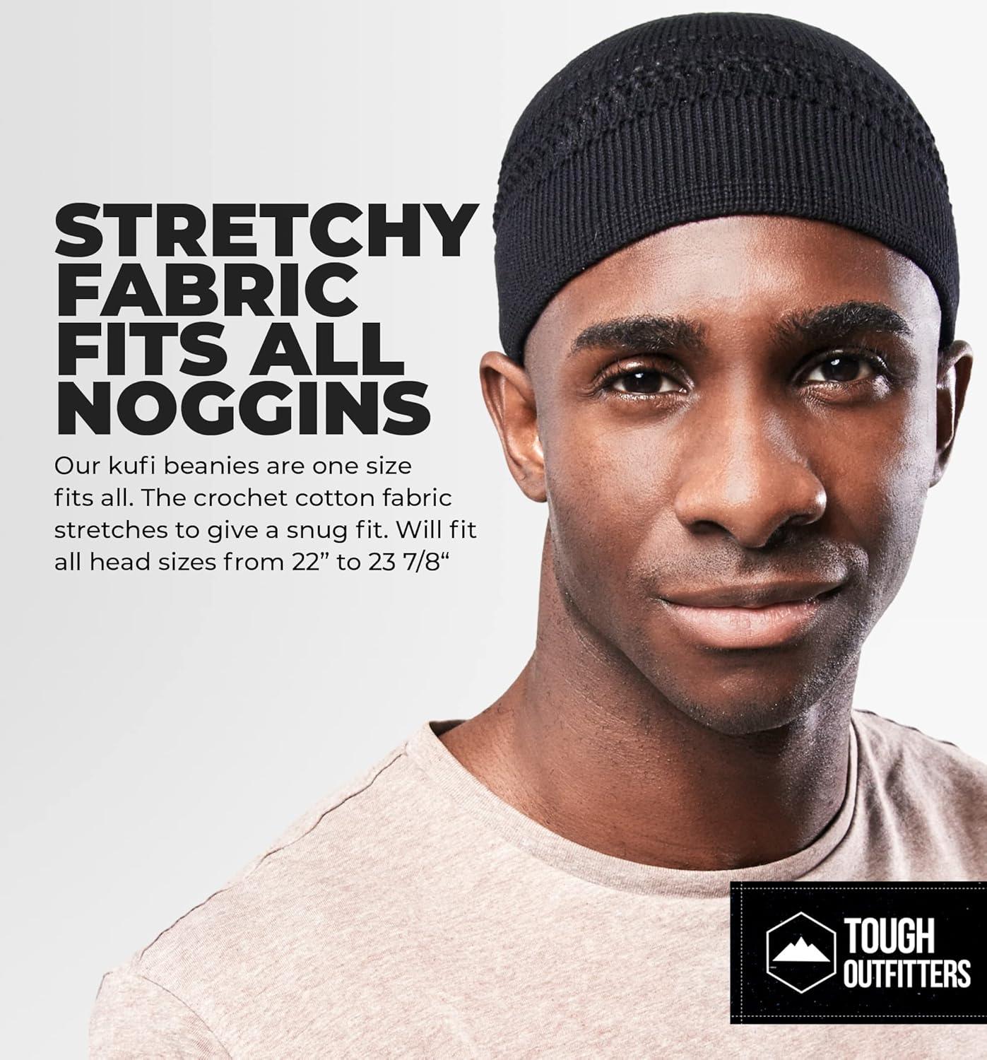 imageTough Headwear Kufi Hat  Kufi Hats for Men Muslim Turkish Kufi CapBlack Lattice