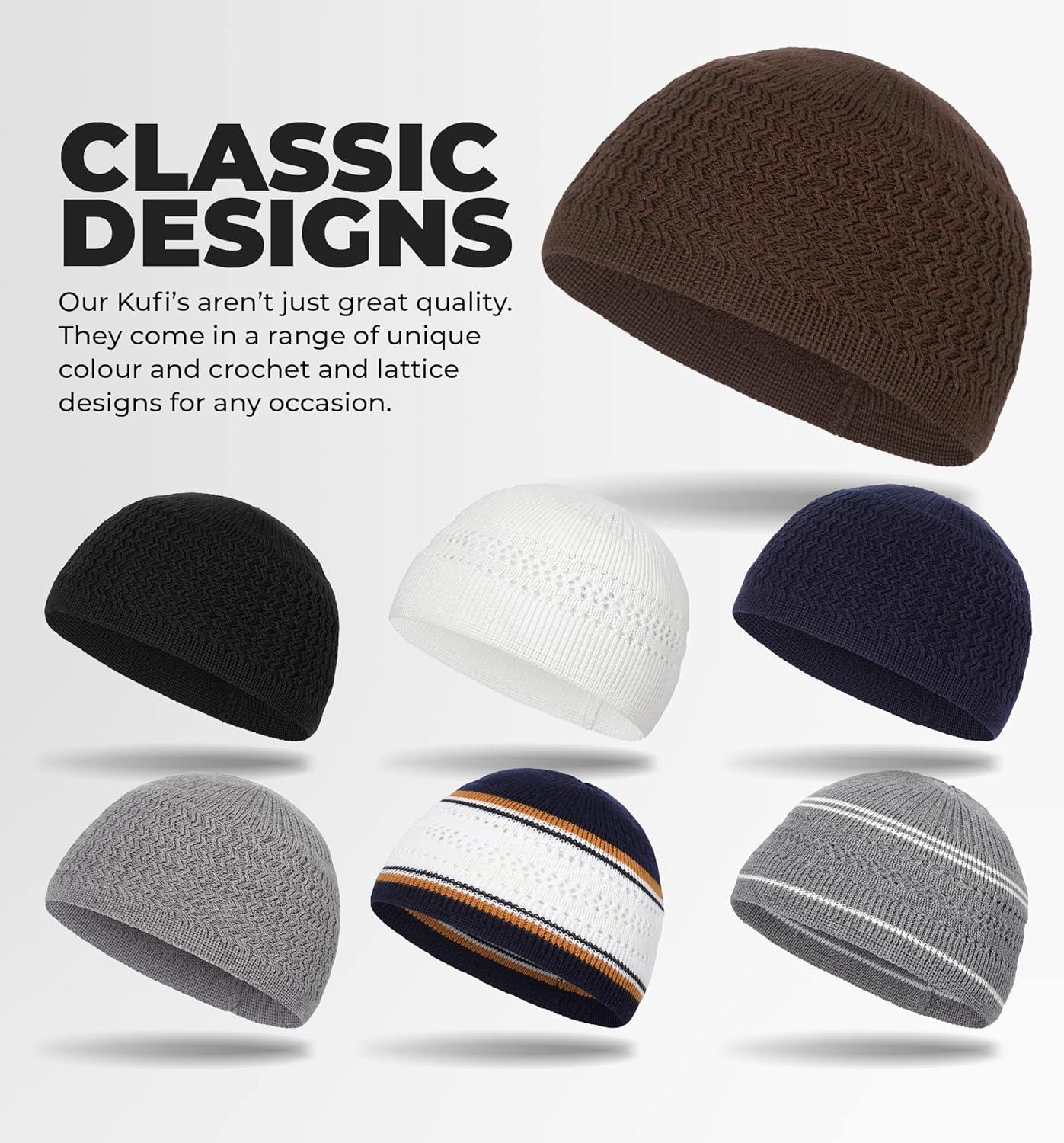 imageTough Headwear Kufi Hat  Kufi Hats for Men Muslim Turkish Kufi CapBrown