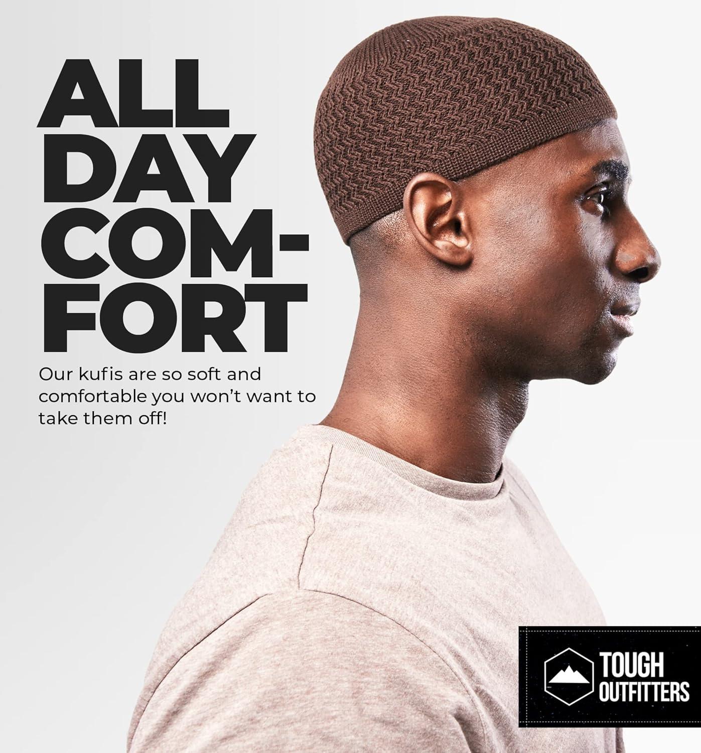 imageTough Headwear Kufi Hat  Kufi Hats for Men Muslim Turkish Kufi CapBrown