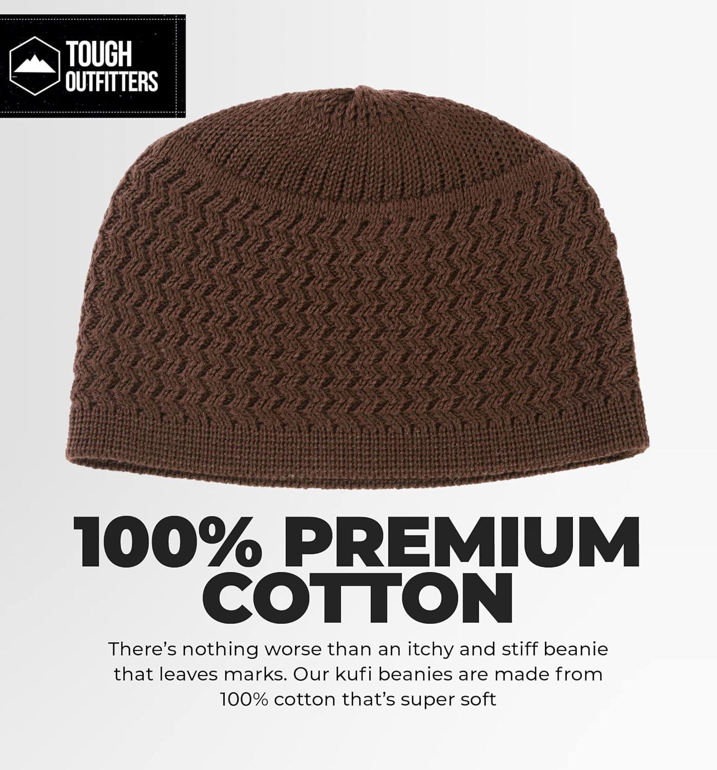 imageTough Headwear Kufi Hat  Kufi Hats for Men Muslim Turkish Kufi CapBrown