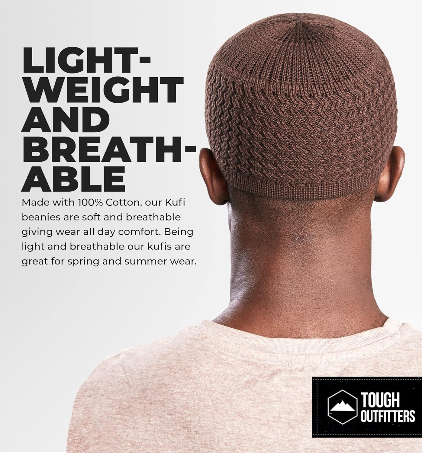 imageTough Headwear Kufi Hat  Kufi Hats for Men Muslim Turkish Kufi CapBrown