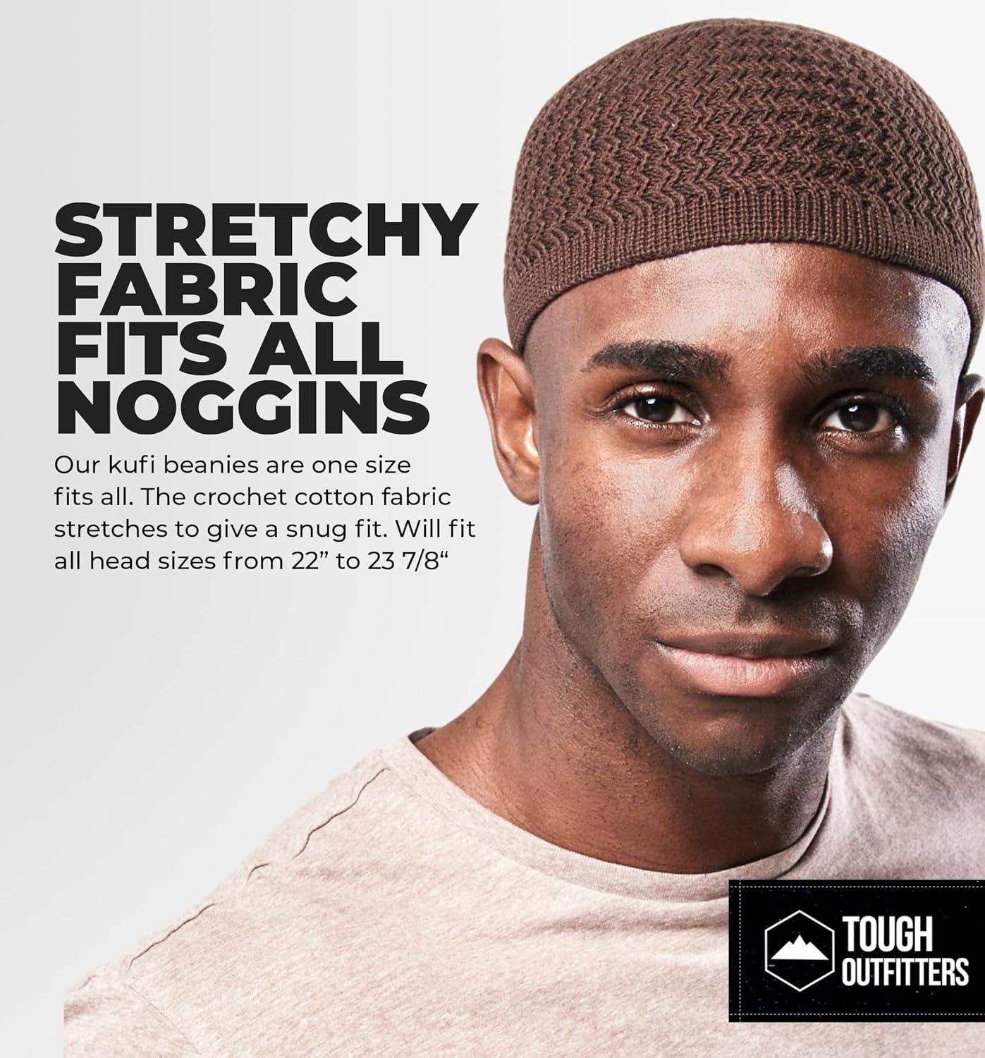 imageTough Headwear Kufi Hat  Kufi Hats for Men Muslim Turkish Kufi CapBrown