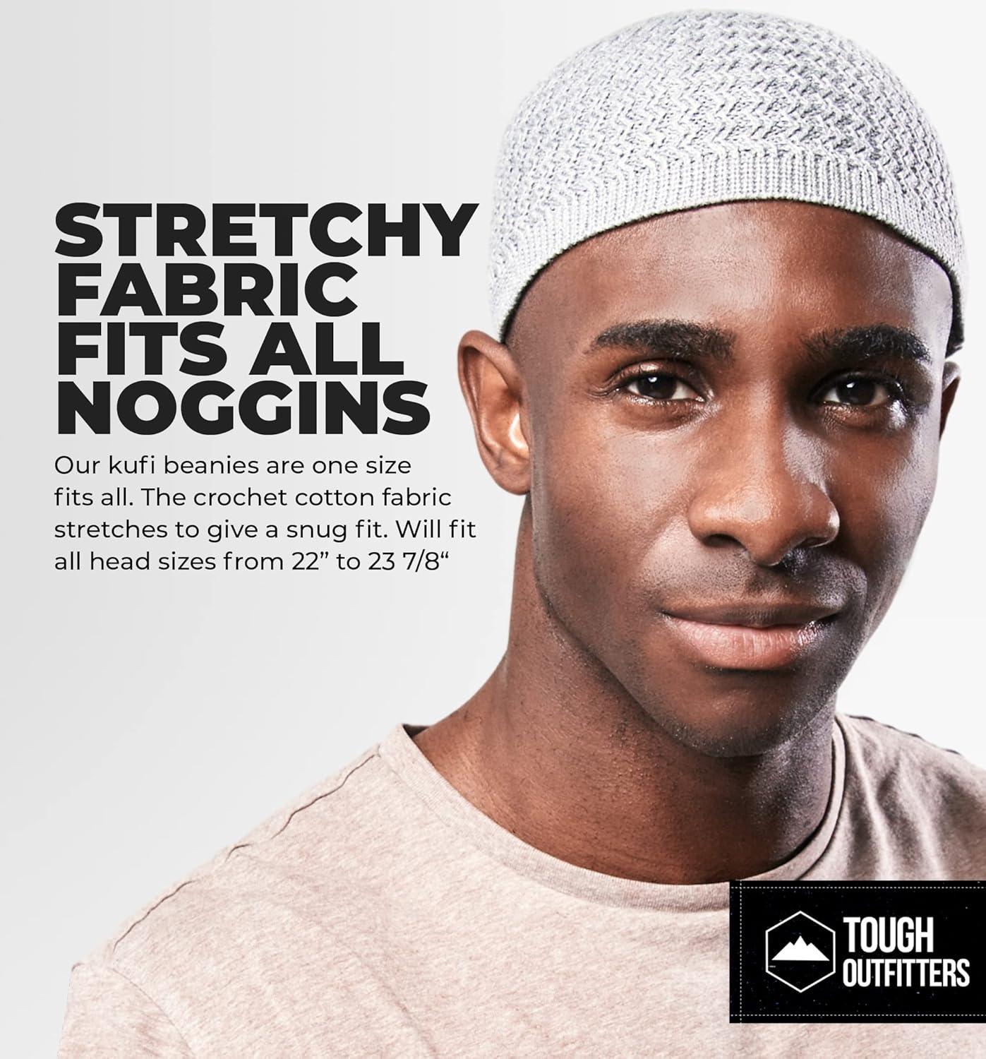 imageTough Headwear Kufi Hat  Kufi Hats for Men Muslim Turkish Kufi CapGrey