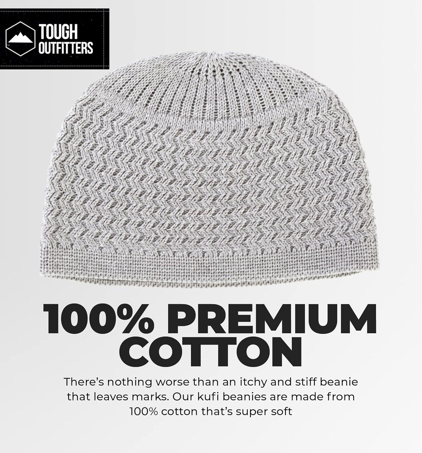 imageTough Headwear Kufi Hat  Kufi Hats for Men Muslim Turkish Kufi CapGrey