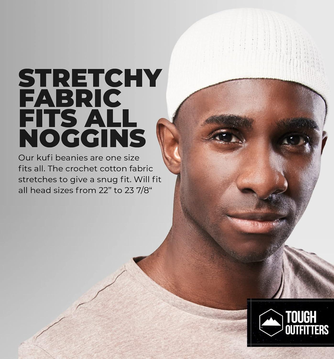 imageTough Headwear Kufi Hat  Kufi Hats for Men Muslim Turkish Kufi CapWhite Full